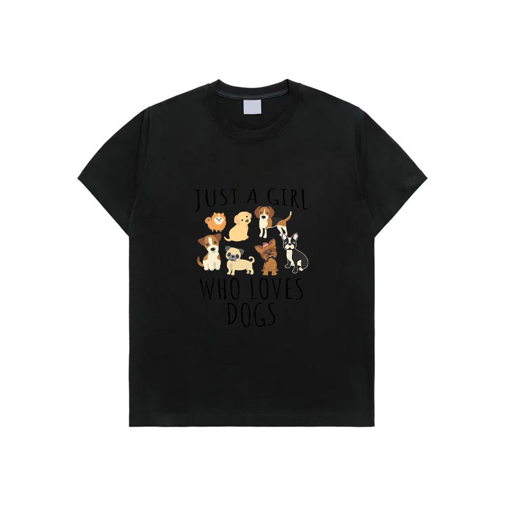 Just A Girl Who Loves Dogs  Funny Puppy T-Shirt