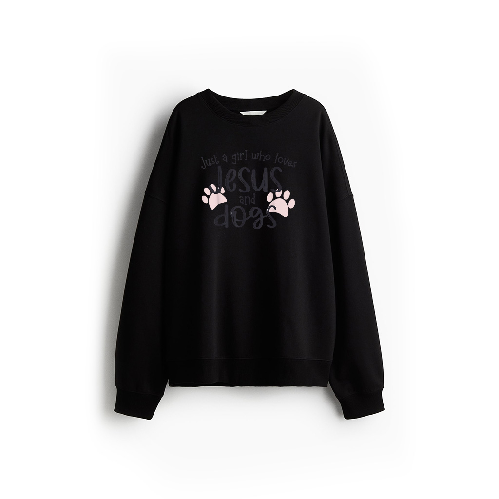 Just A Girl Who Loves Jesus And Dogs Sweatshirt