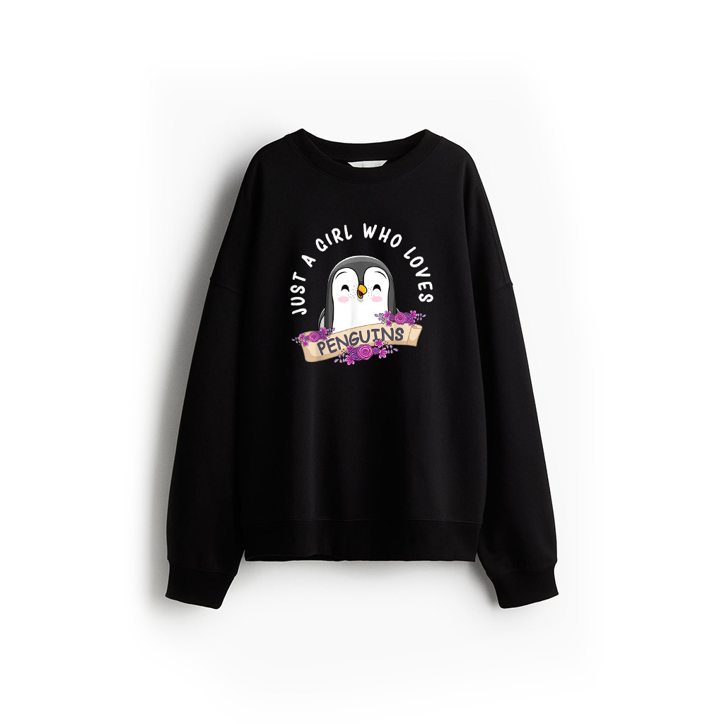 Just A Girl Who Loves Penguins Girls Penguin Lover Sweatshirt