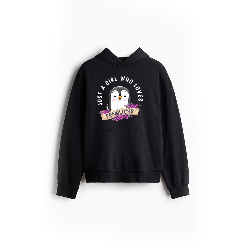 Just A Girl Who Loves Penguins Girls Penguin Lover Hoodie