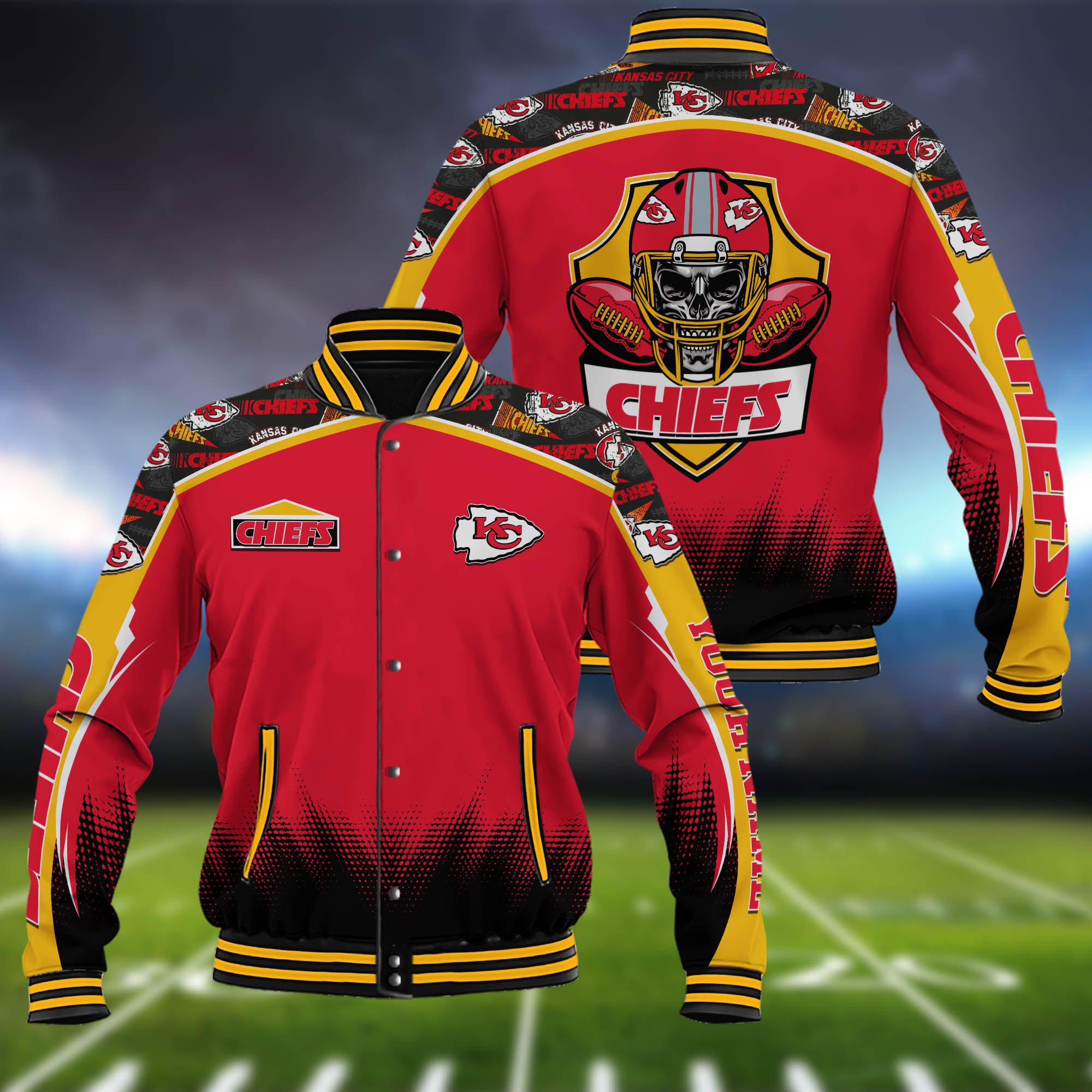 Kansas City Chiefs Baseball Jacket Custom Name, Sport Team Jacket, Sport Gifts 