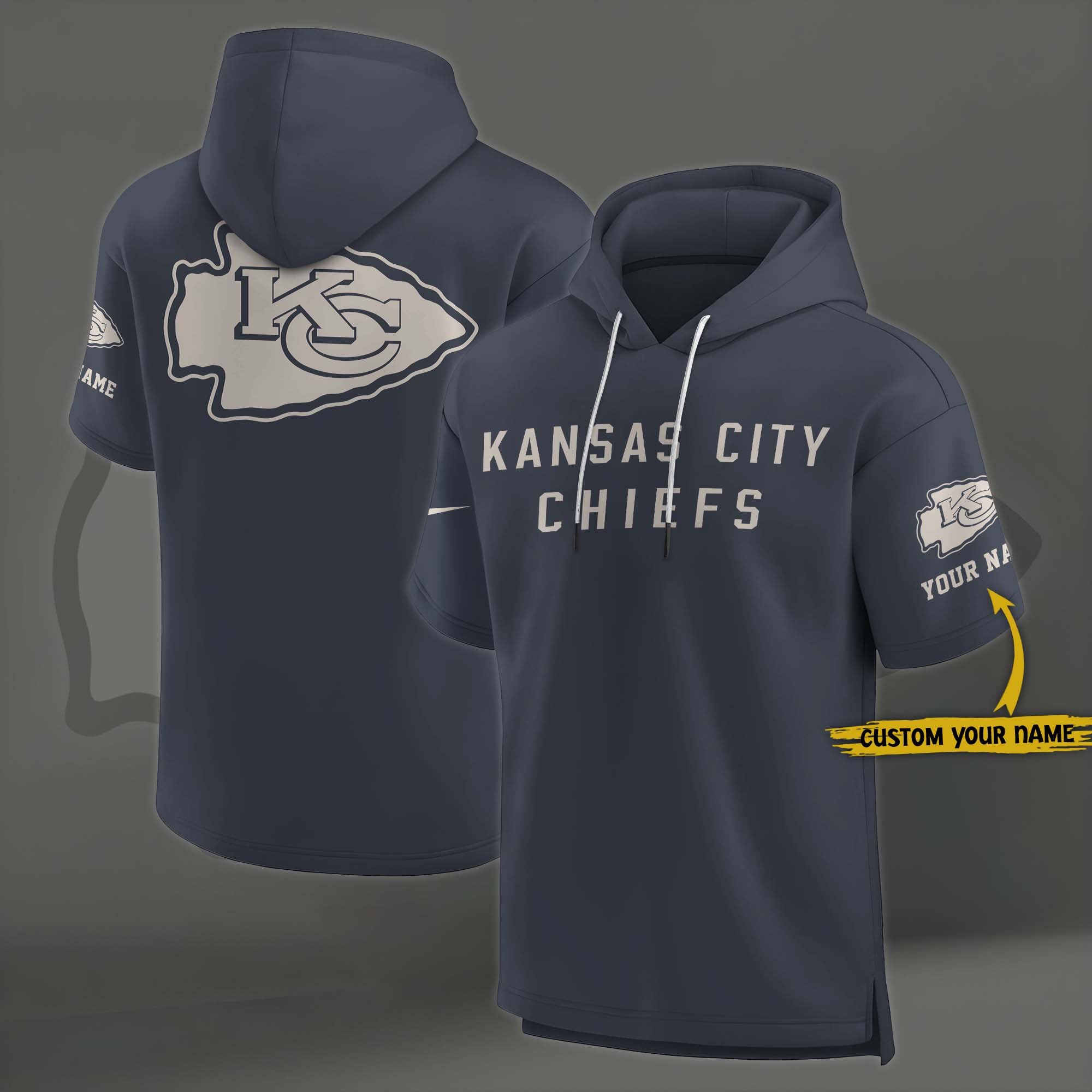 Kansas City Chiefs Elements Future Ground Lettering Short Sleeve Pullover Hoodie Custom Name, Gifts For Football Lovers EHIVM 03051158