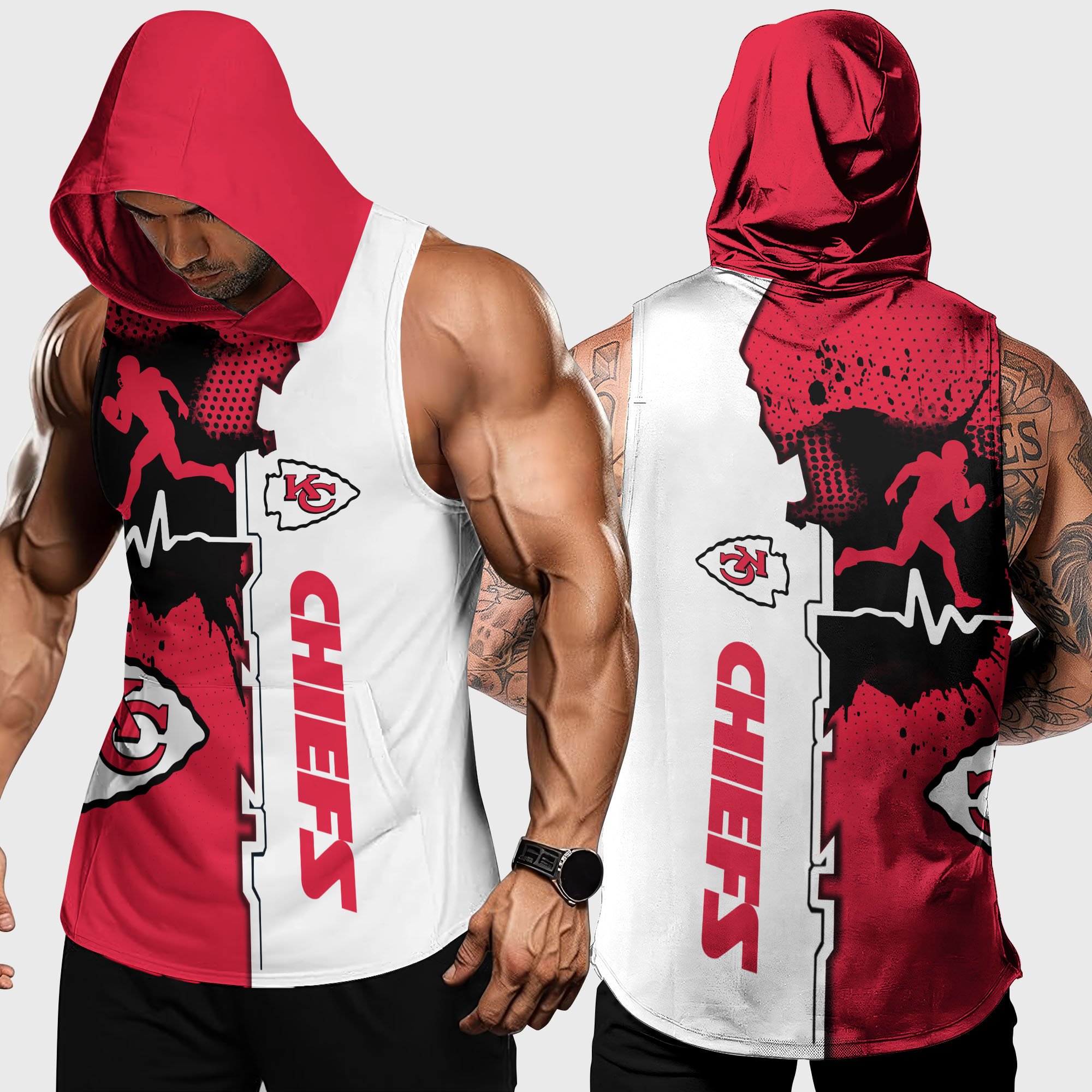 Kansas City Chiefs Hoodie Tanktop Custom Your Name, Football Team Hoodie Tanktop, Gift For Football Lovers