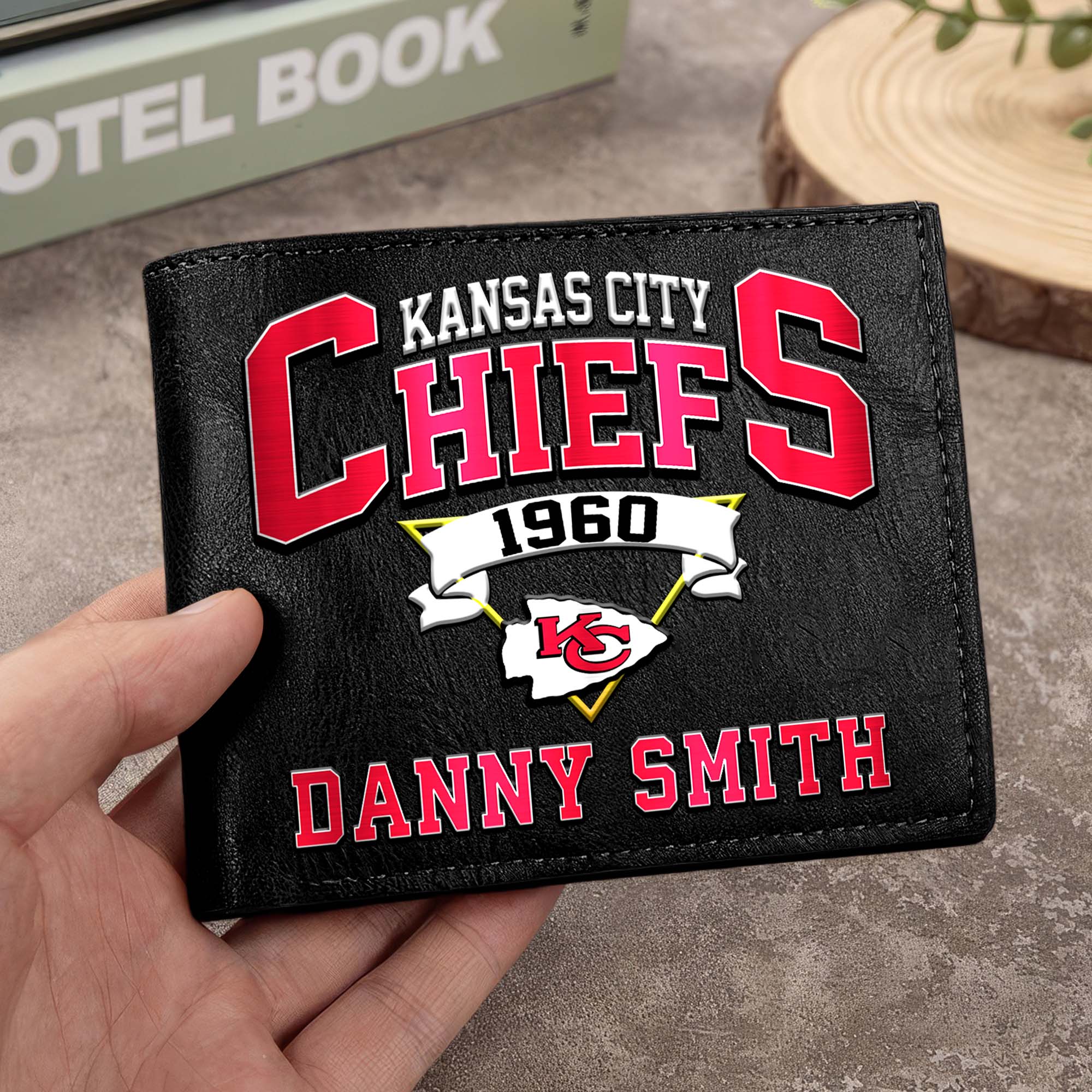 Kansas City Chiefs Men Wallet Custom Your Name, Football Team Men Wallet For Fans, Gifts For Football Lovers