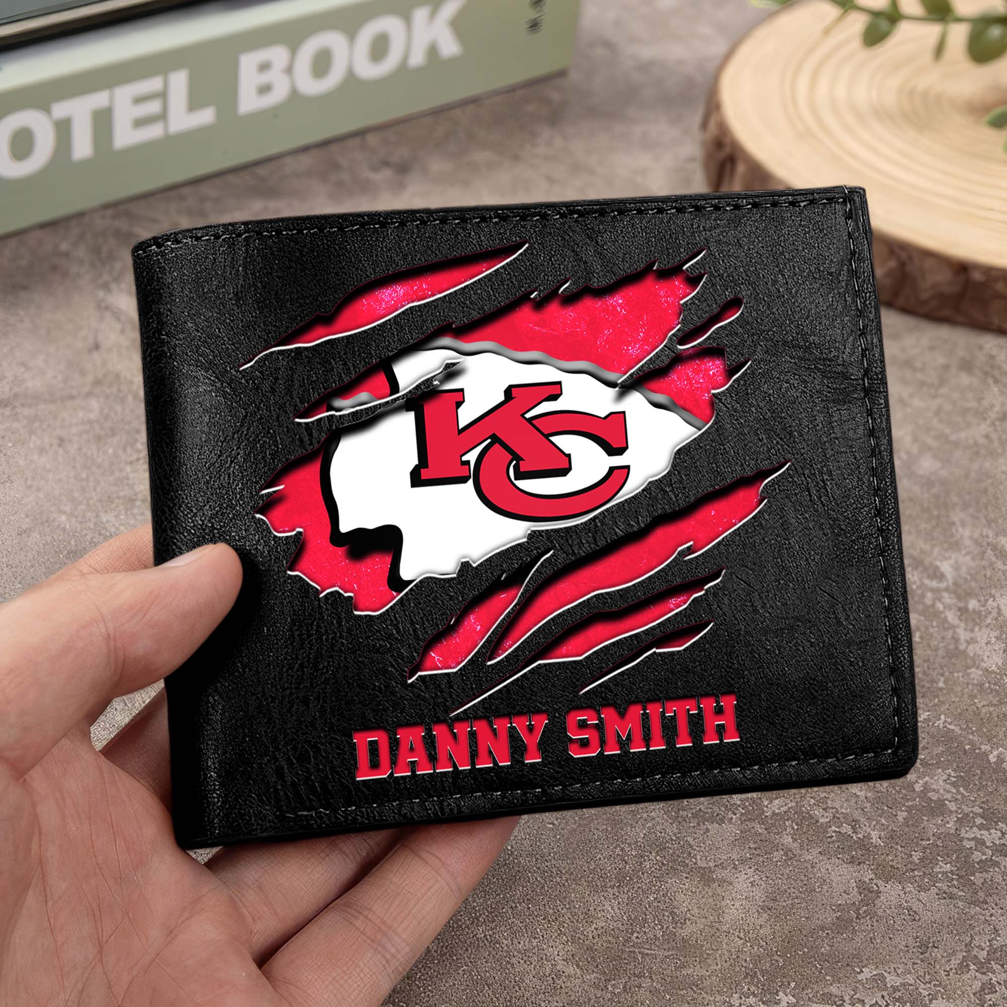 Kansas City Chiefs Men Wallet Custom Your Name, Football Team Men Wallet For Fans, Gifts For Football Lovers