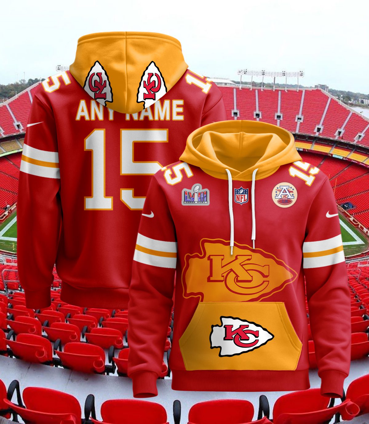 Kansas City Chiefs NFL Custom Name And Number Unisex Hoodie BHD1109