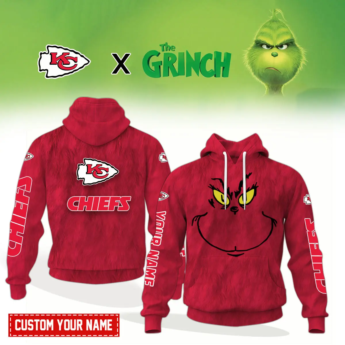 Kansas City Chiefs NFL Funny Grinch Christmas Hoodie Gift For Fans CWL1083