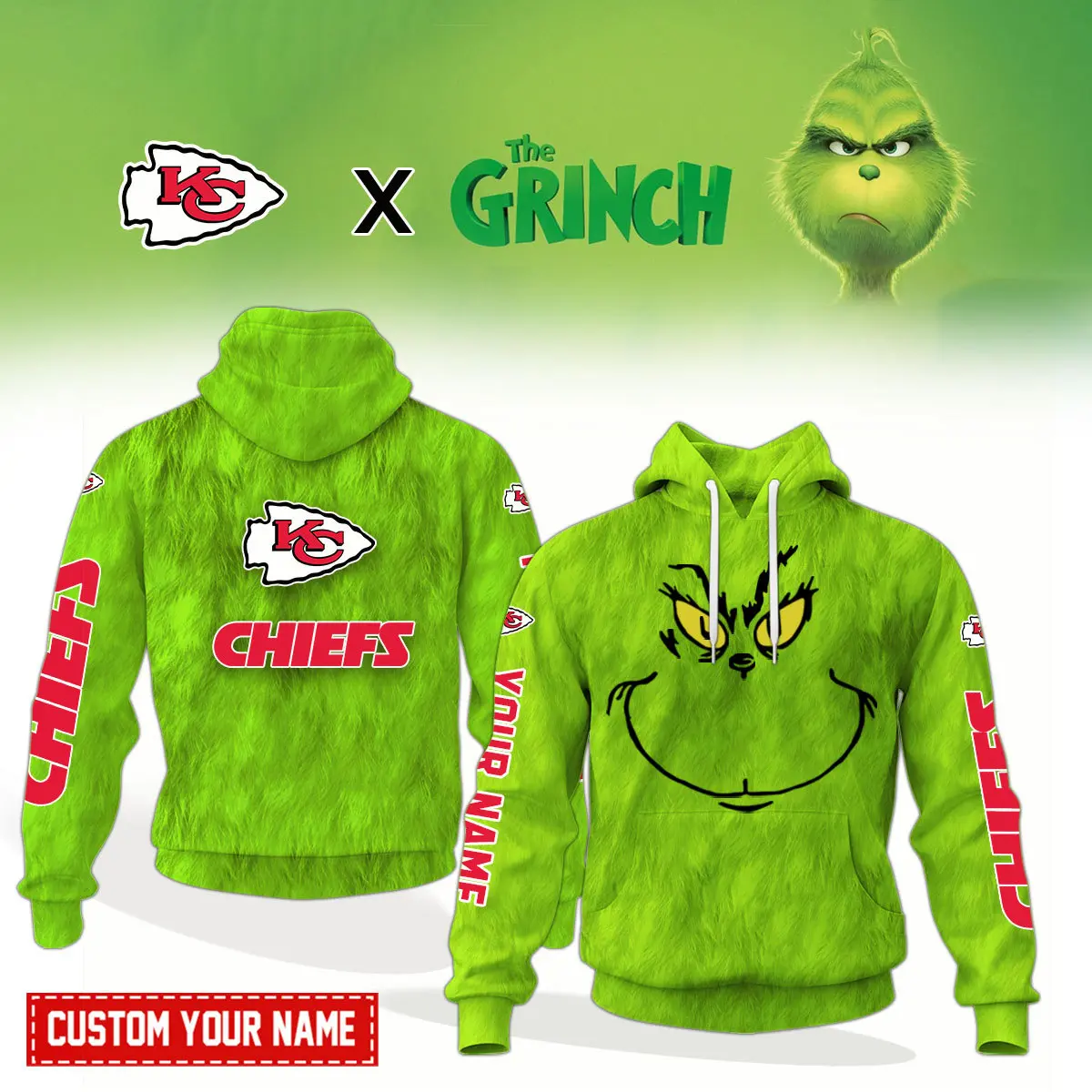 Kansas City Chiefs NFL Funny Grinch Christmas Hoodie Gift For Fans CWL1115