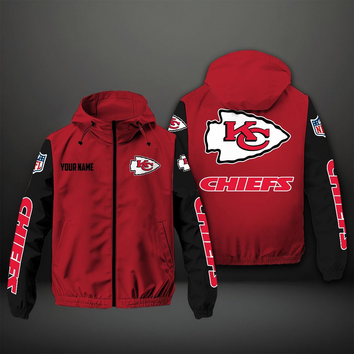 Kansas City Chiefs NFL Personalized Windbreaker Jacket For Fan