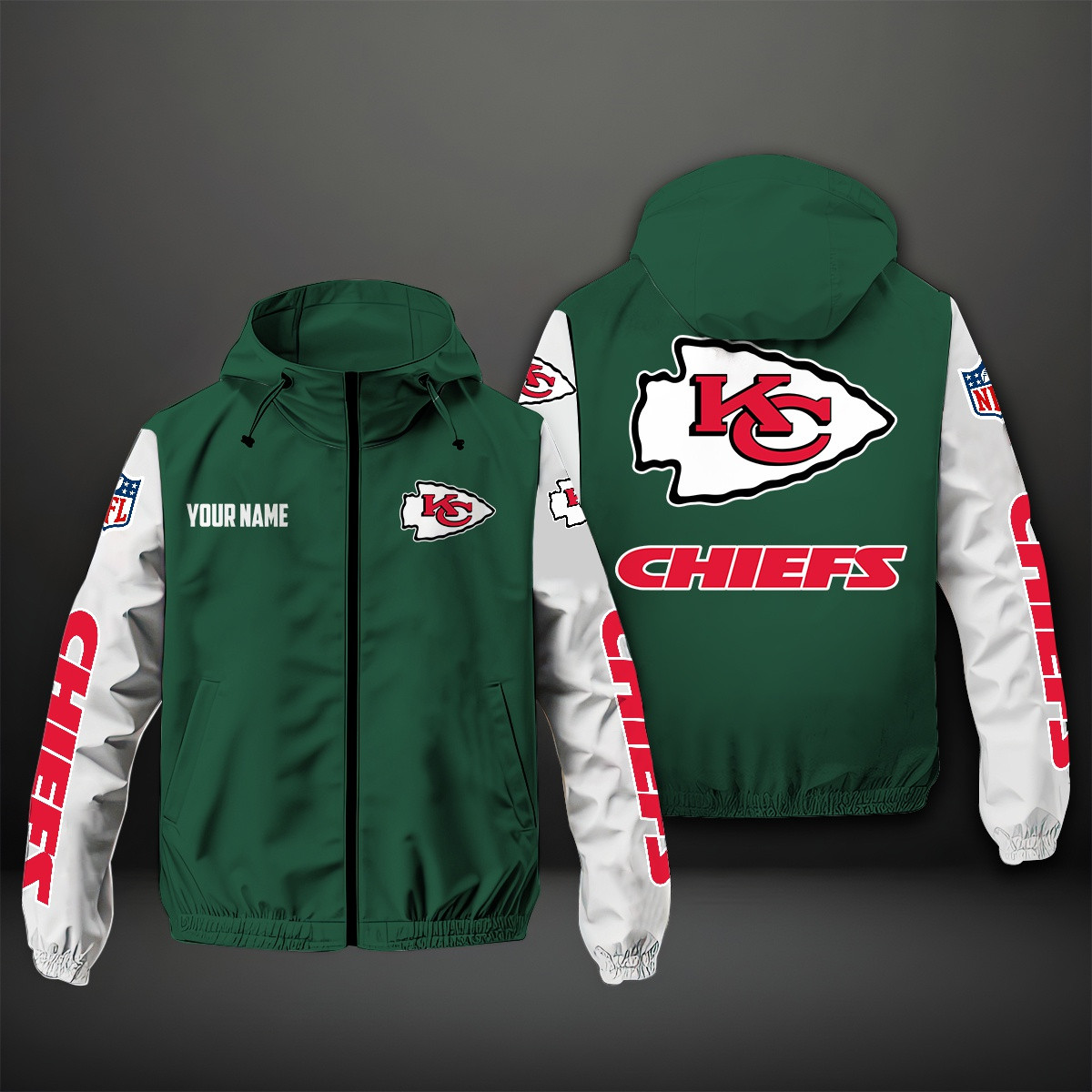 Kansas City Chiefs NFL Personalized Windbreaker Jacket For Fan
