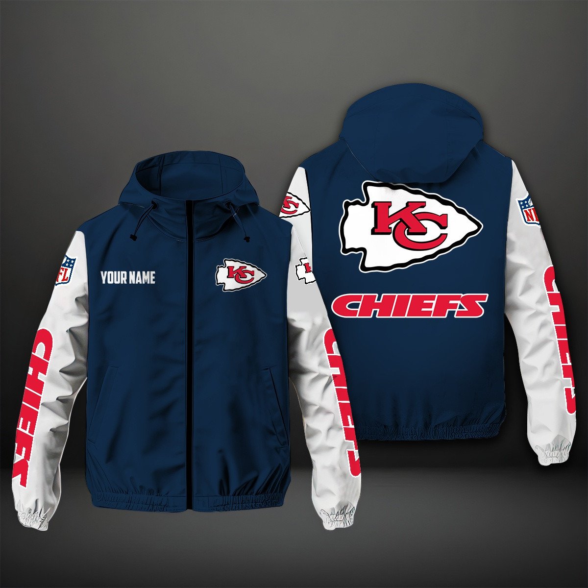 Kansas City Chiefs NFL Personalized Windbreaker Jacket For Fan