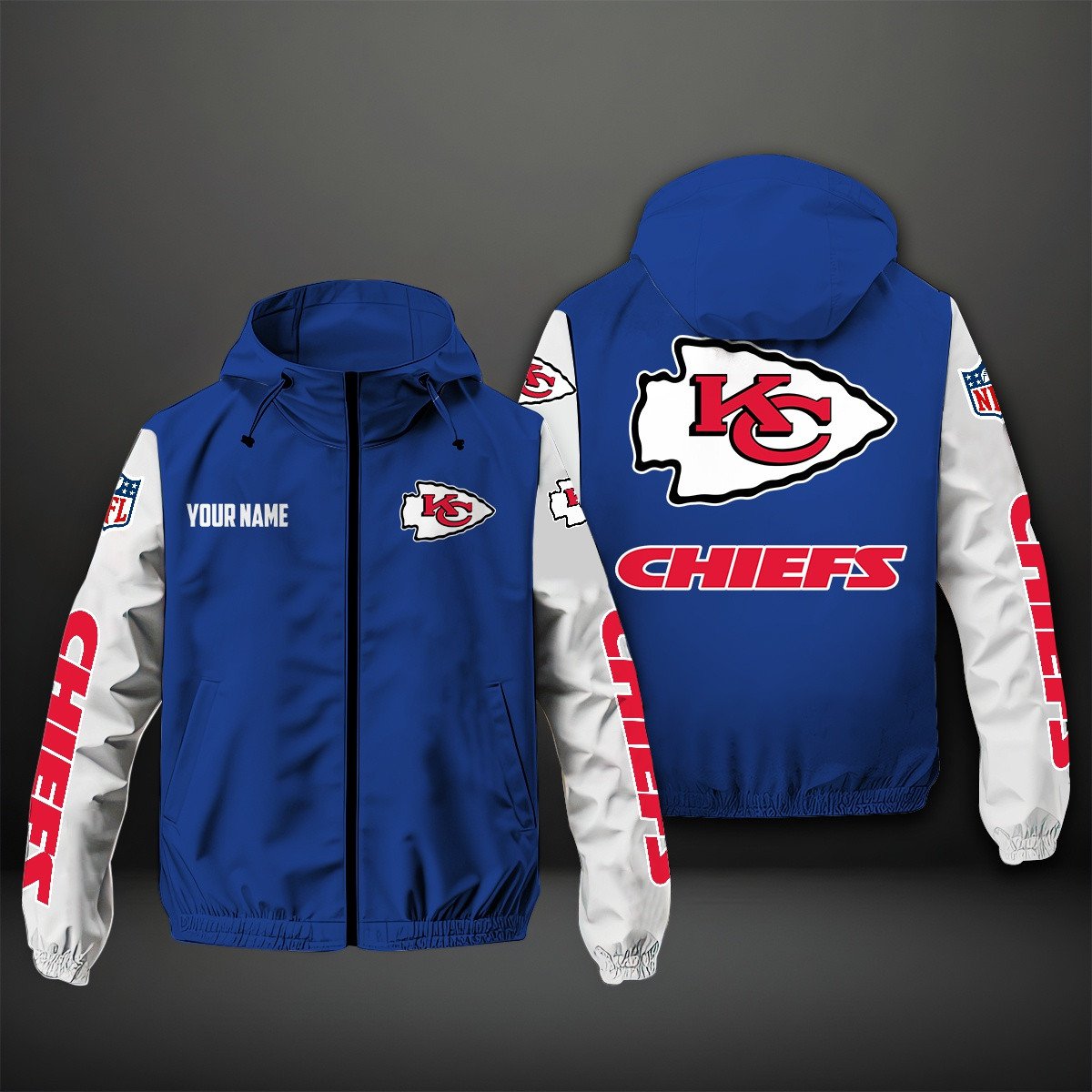 Kansas City Chiefs NFL Personalized Windbreaker Jacket For Fan