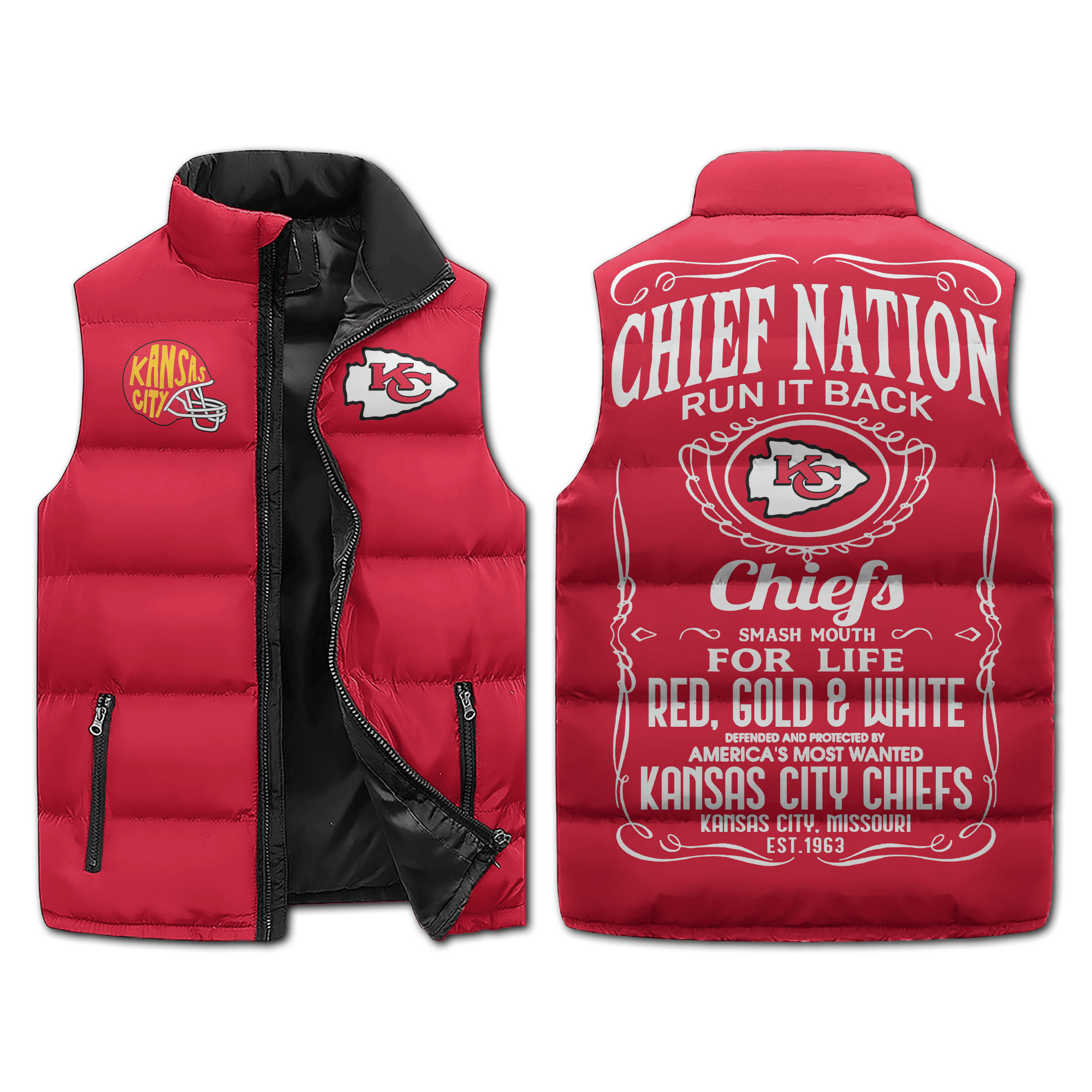 Kansas City Chiefs NFL Sleeveless Puffer Jacket