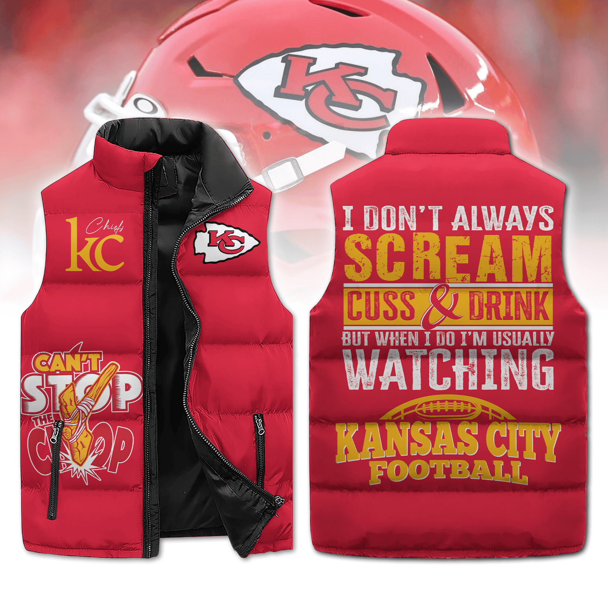 Kansas City Chiefs NFL Sleeveless Puffer Jacket