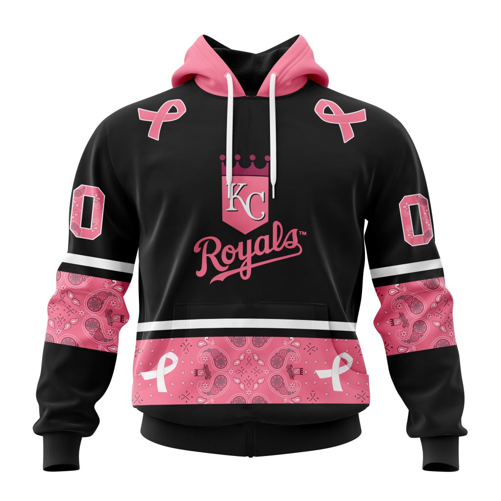 Kansas City Royals Specialized Design In Classic Style With Paisley In October We Wear Pink Breast Cancer Unisex Pullover Hoodie
