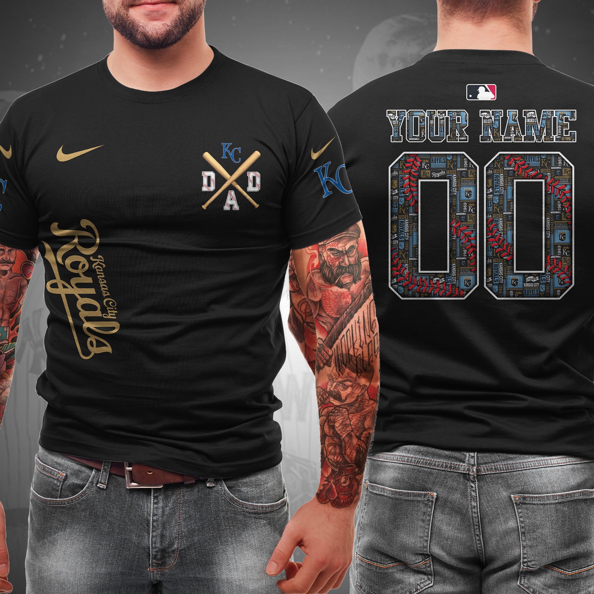 Kansas City Royals T-Shirt Custom Name And Number, Sport Team Shirt, Gifts For Dad 