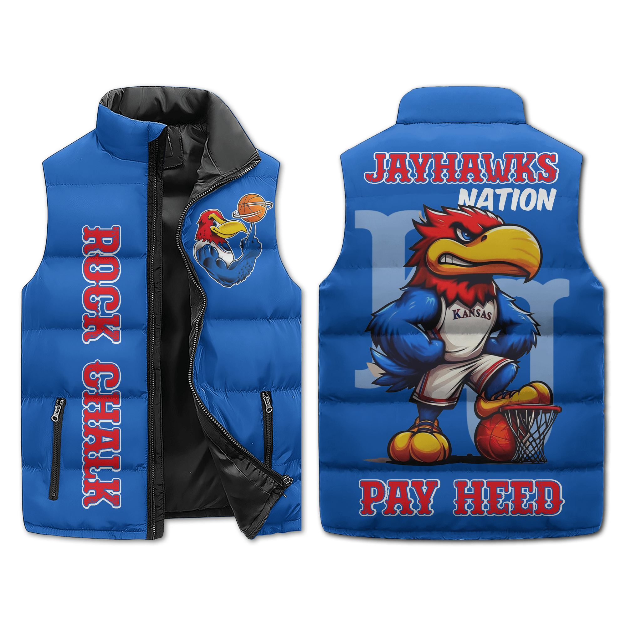 Kansas Jayhawks NCAA Sleeveless Puffer Jacket