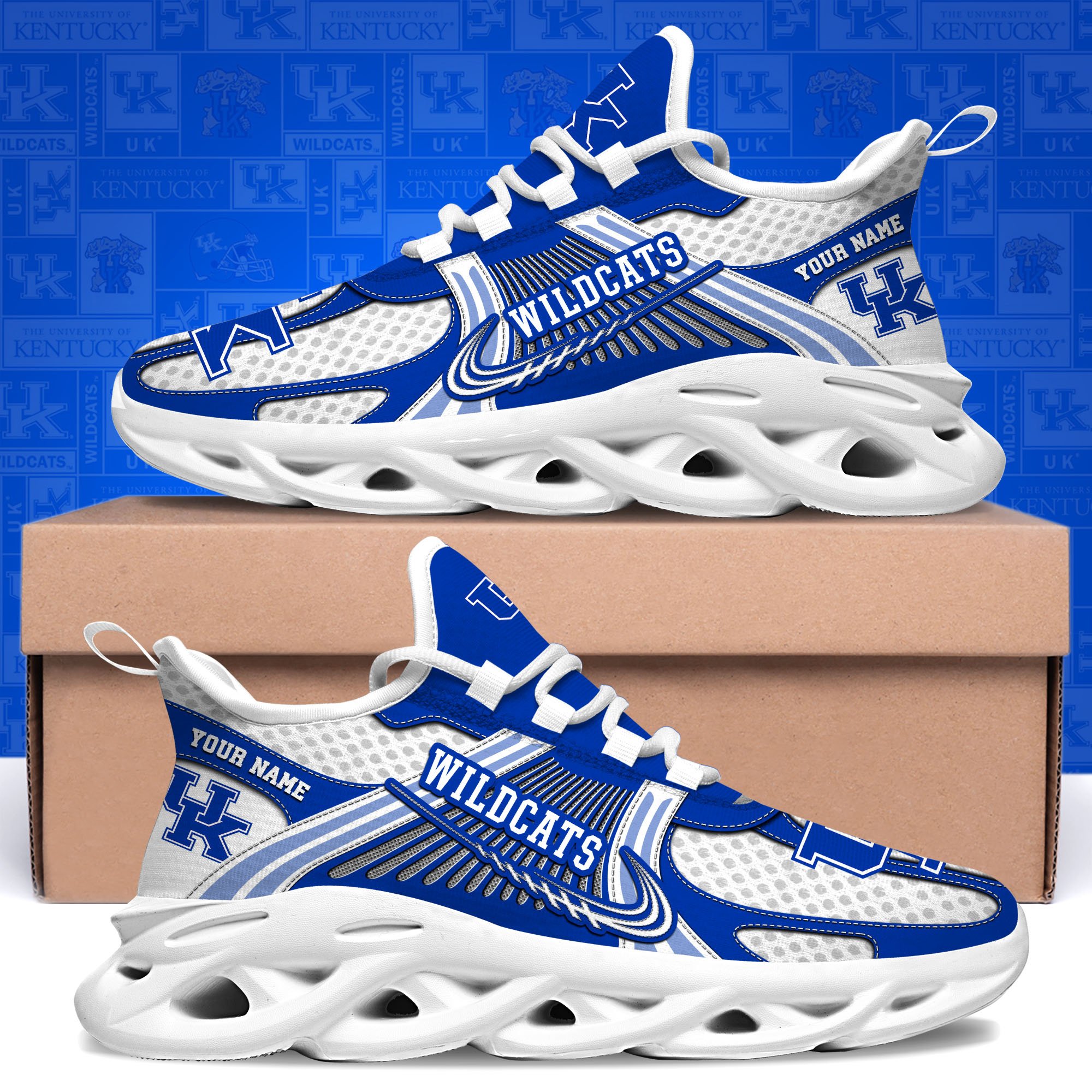 Kentucky Wildcats Clunky Sneakers Custom Your Name, Sport Sneakers, Sport Gifts For Fan, Gifts For Him
