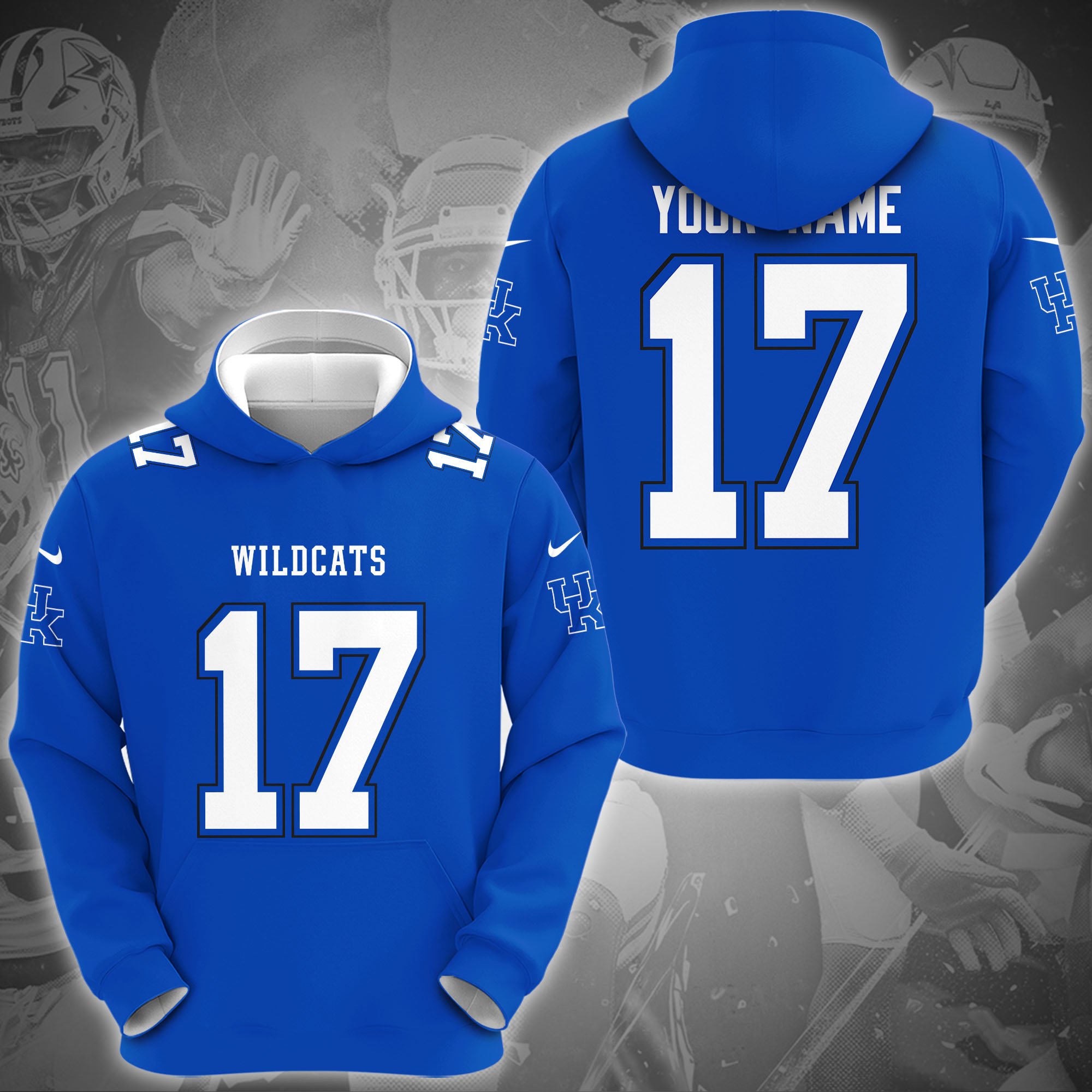Kentucky Wildcats Hoodie Custom Name And Number, Sport Gifts For Fan