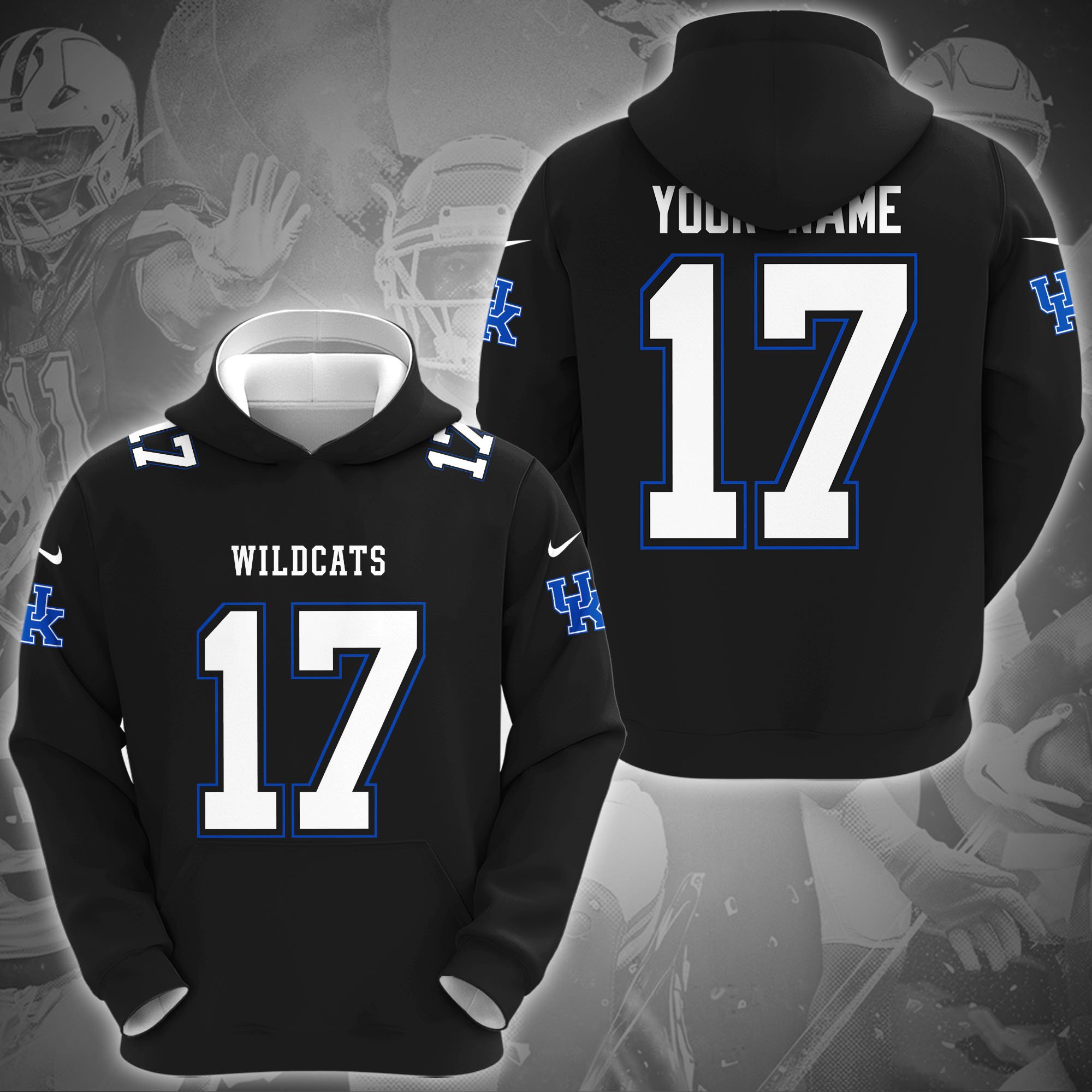 Kentucky Wildcats Hoodie Custom Name And Number, Sport Hoodie For Fans