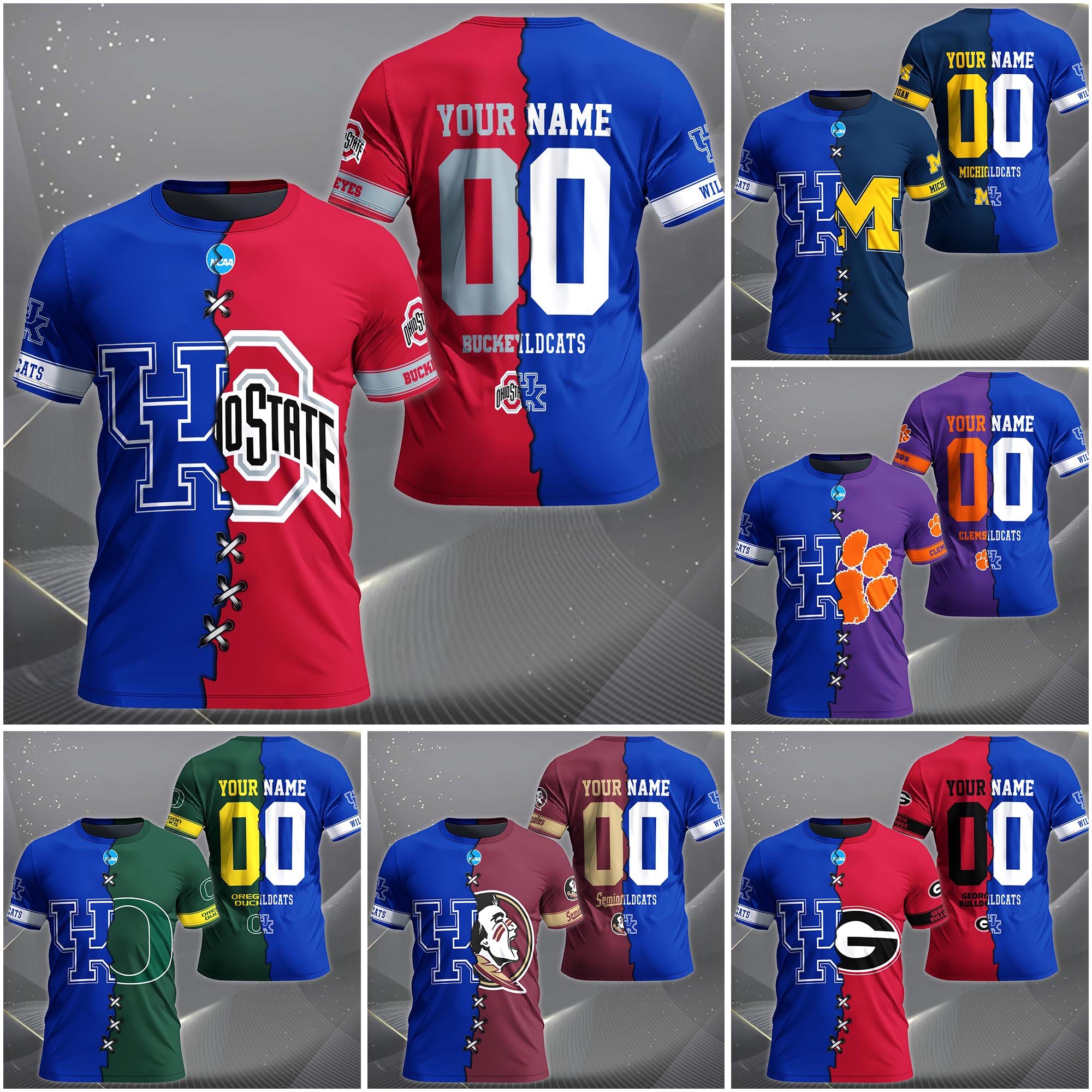 Kentucky Wildcats House Divided T-Shirt Custom Name 2025 Version, Year And Team, Sport Shirts For Fan