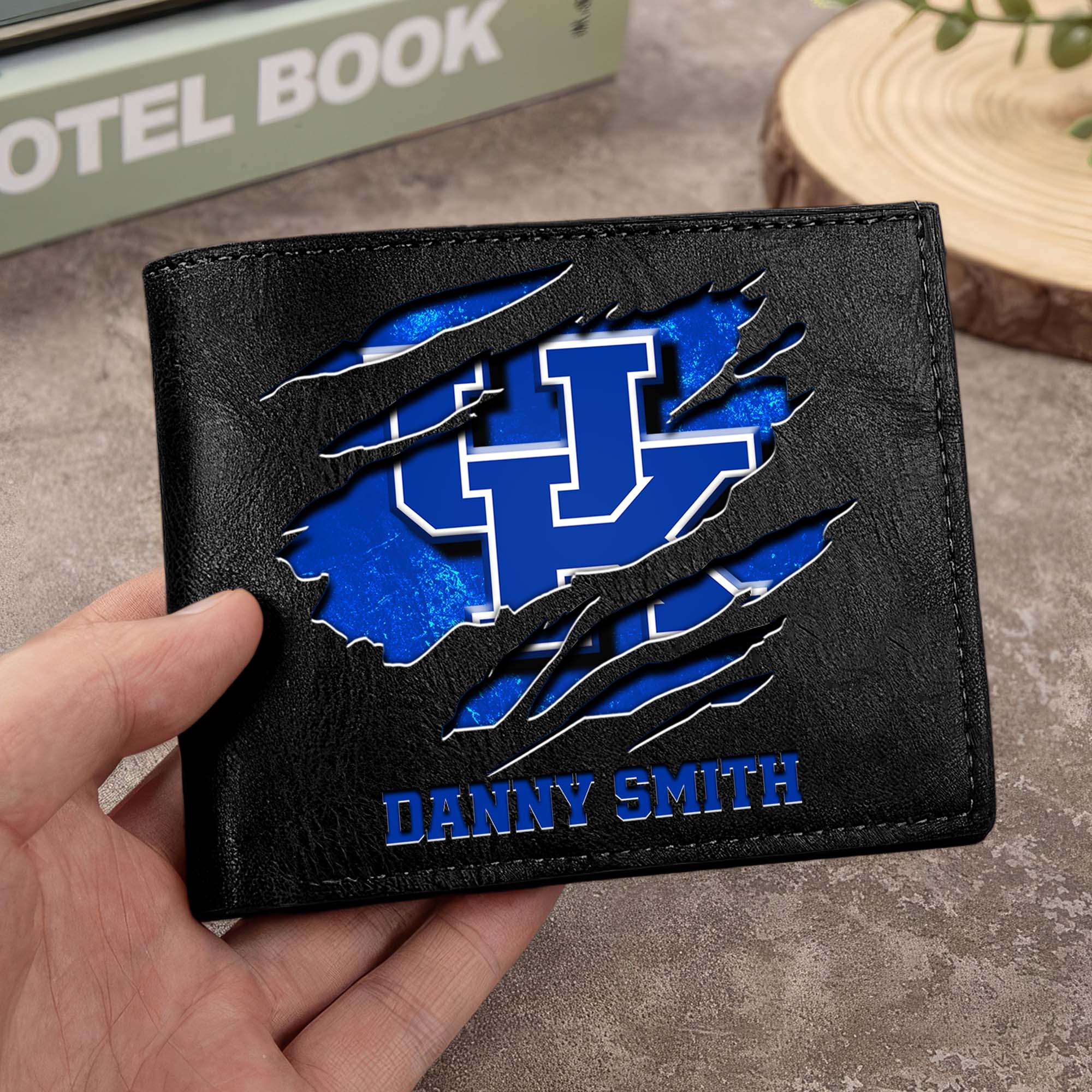 Kentucky Wildcats Men Wallet Custom Your Name, Football Team Men Wallet For Fans, Gifts For Football Lovers