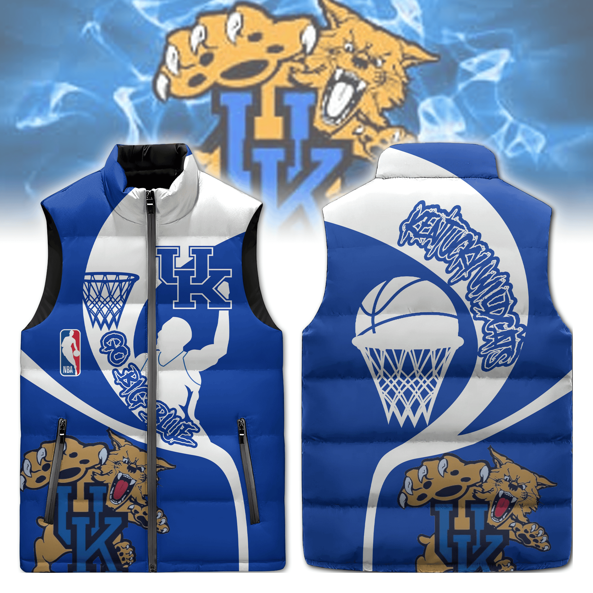 Kentucky Wildcats NCAA Sleeveless Puffer Jacket
