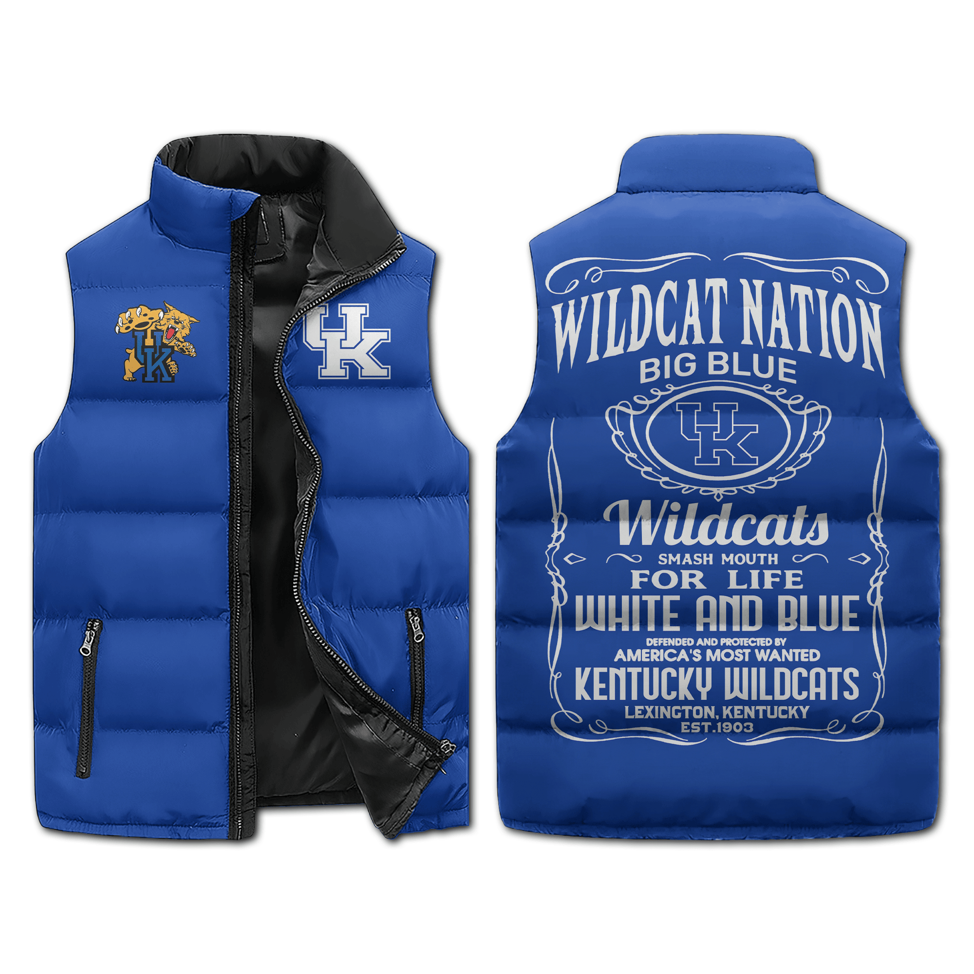 Kentucky Wildcats NCAA Sleeveless Puffer Jacket