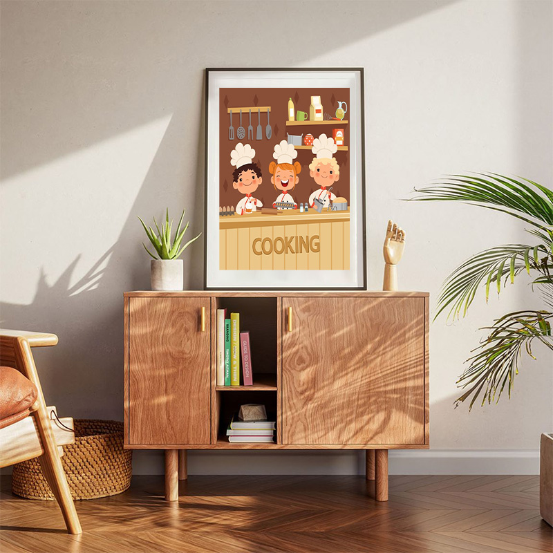 Kids Cooking Food Poster