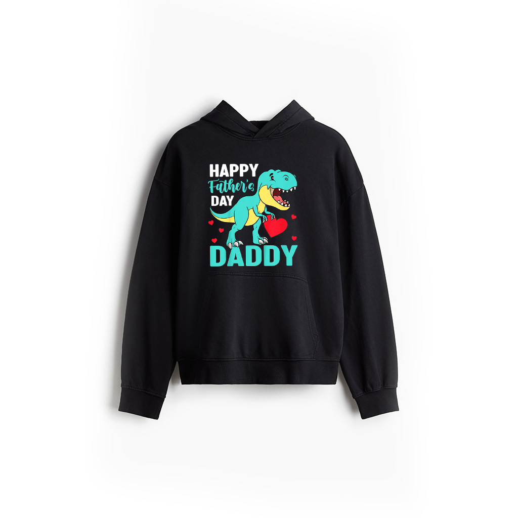 Kids Happy Fathers Day Daddy Trex Dino From Son Dad Toddler Boy Hoodie