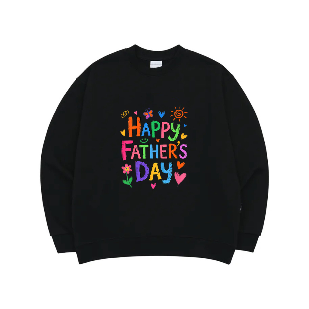 Kids Happy Father's Day Funny Daughter Girl Boy Kid Hand Drawn Sweatshirt