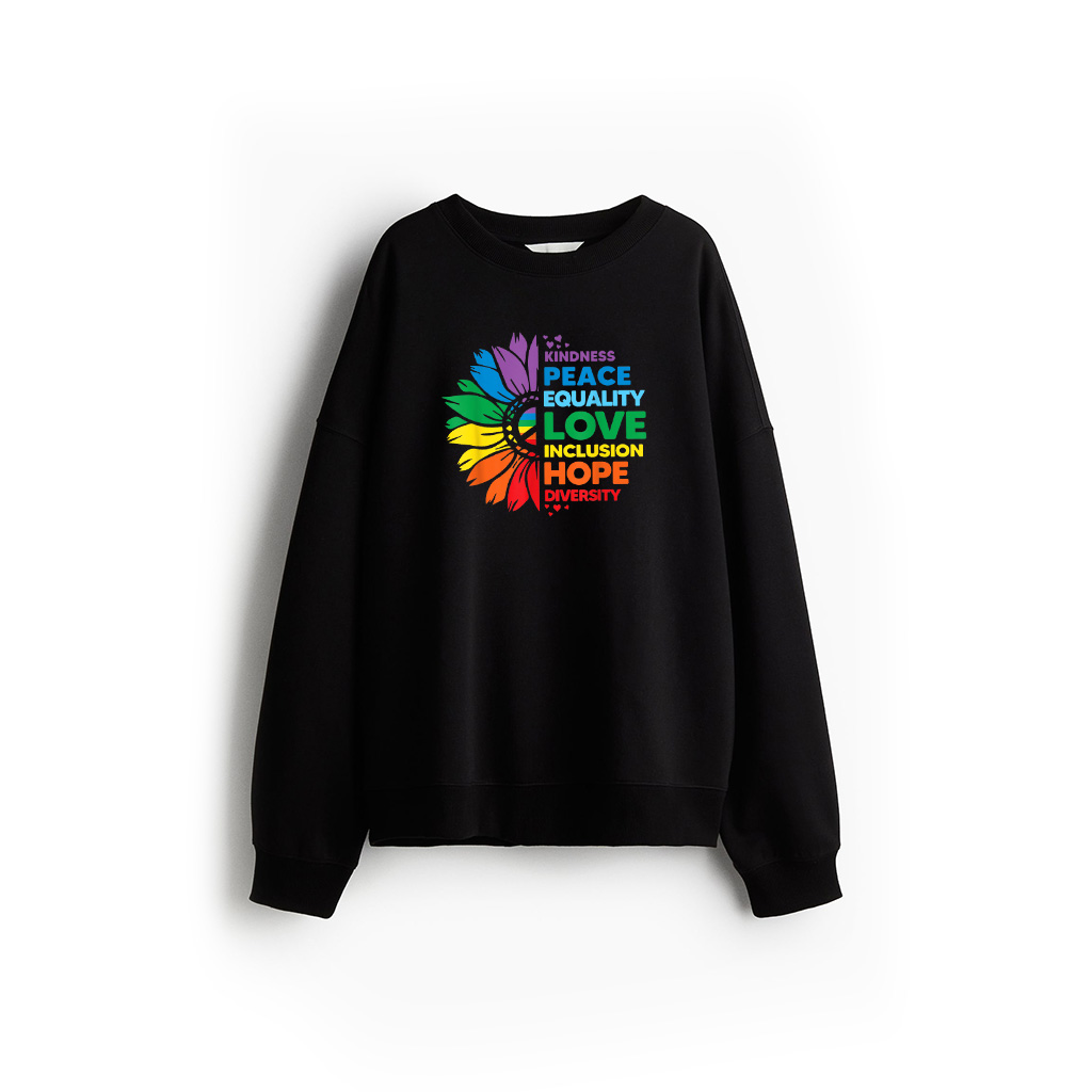Kindness Peace Equality Love Sunflower Gay Pride Ally Flower Sweatshirt