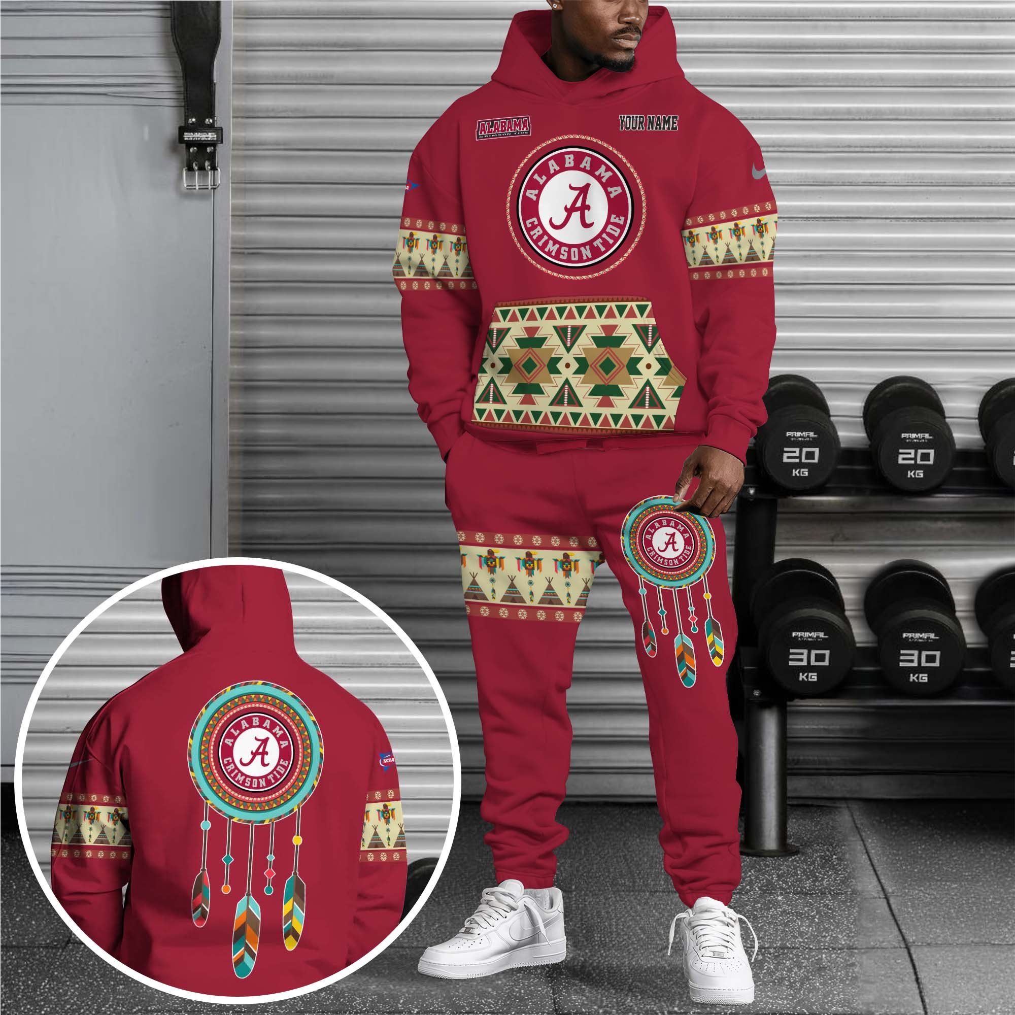 Labama Crimson Tide Hoodie Sweatpants Set Custom Your Name, Sport Hoodie Sweatpants Set, Sport Gifts For Fan