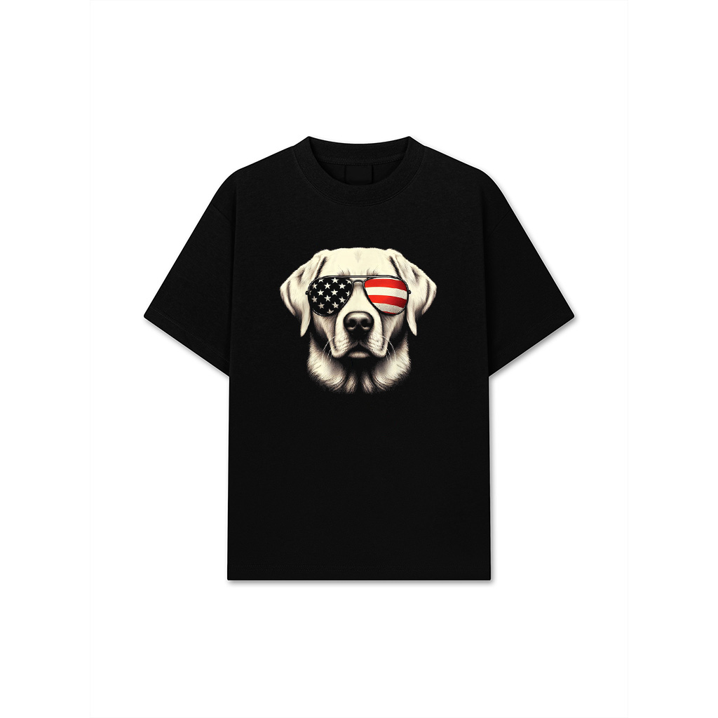 Labrador American Flag Sunglasses 4Th Of July Patriotic Dog T-Shirt