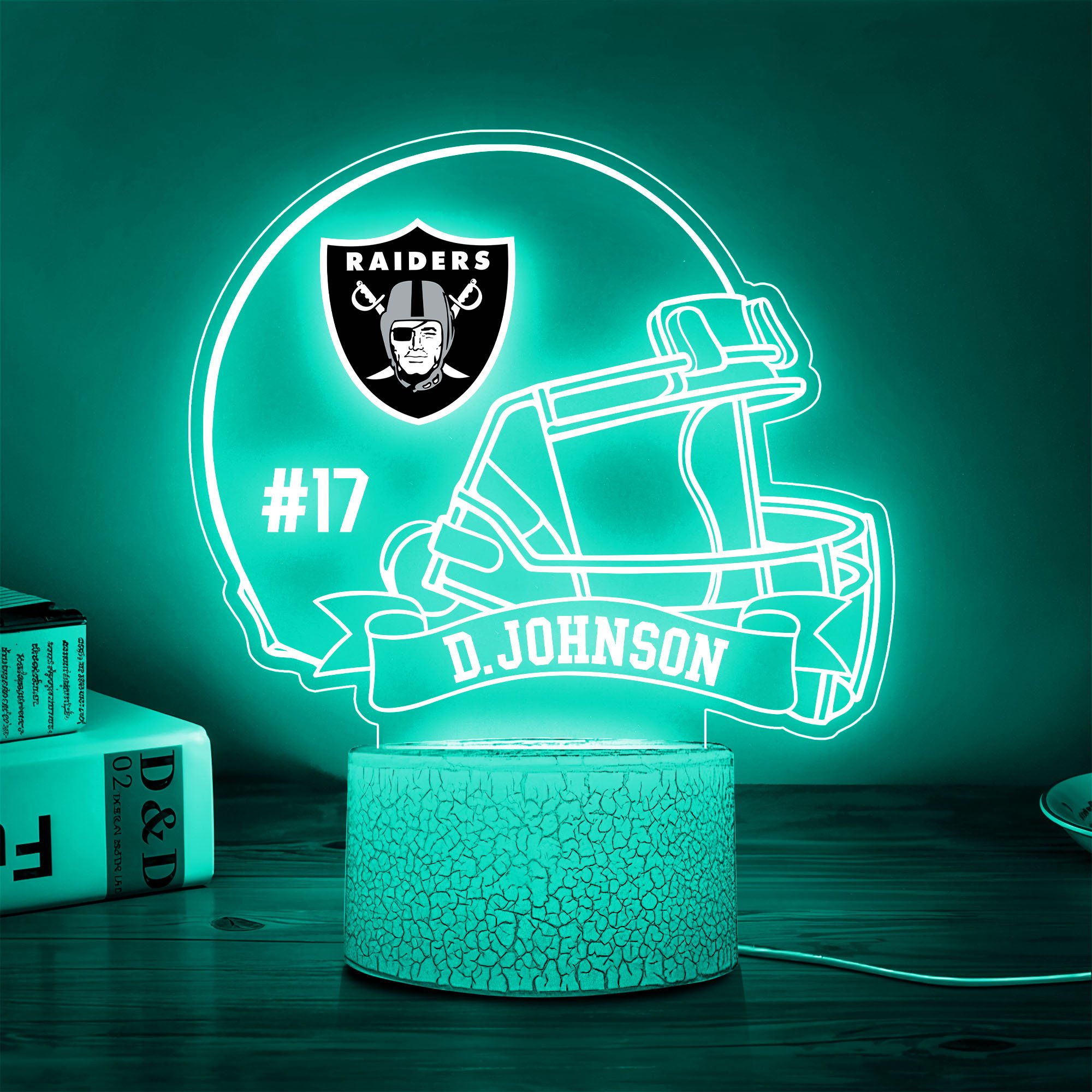 Las Vegas Raiders 3D Led Lamp Custom Name And Number, Sport Lamp, Home Decor 