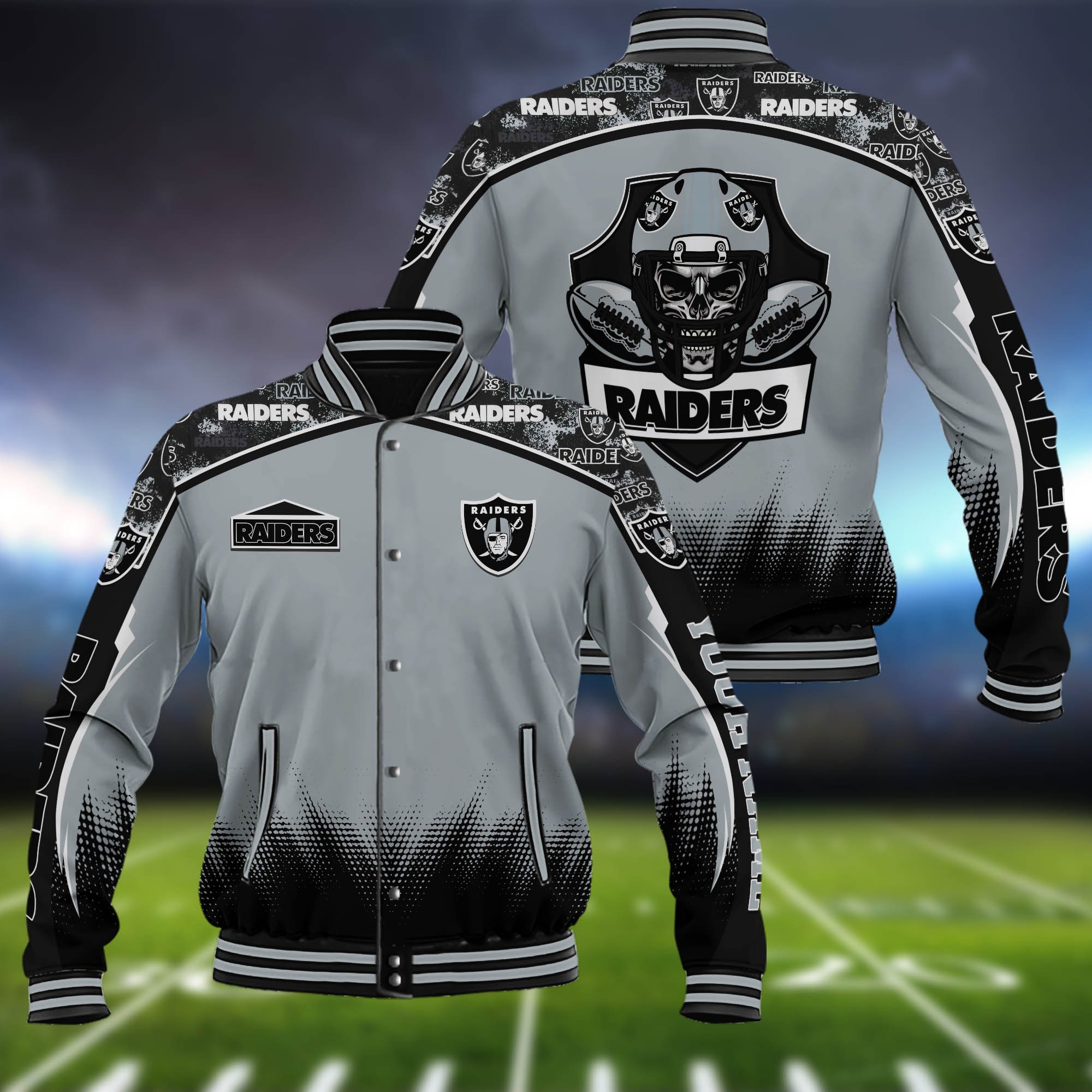 Las Vegas Raiders Baseball Jacket Custom Name, Sport Team Jacket, Sport Gifts 