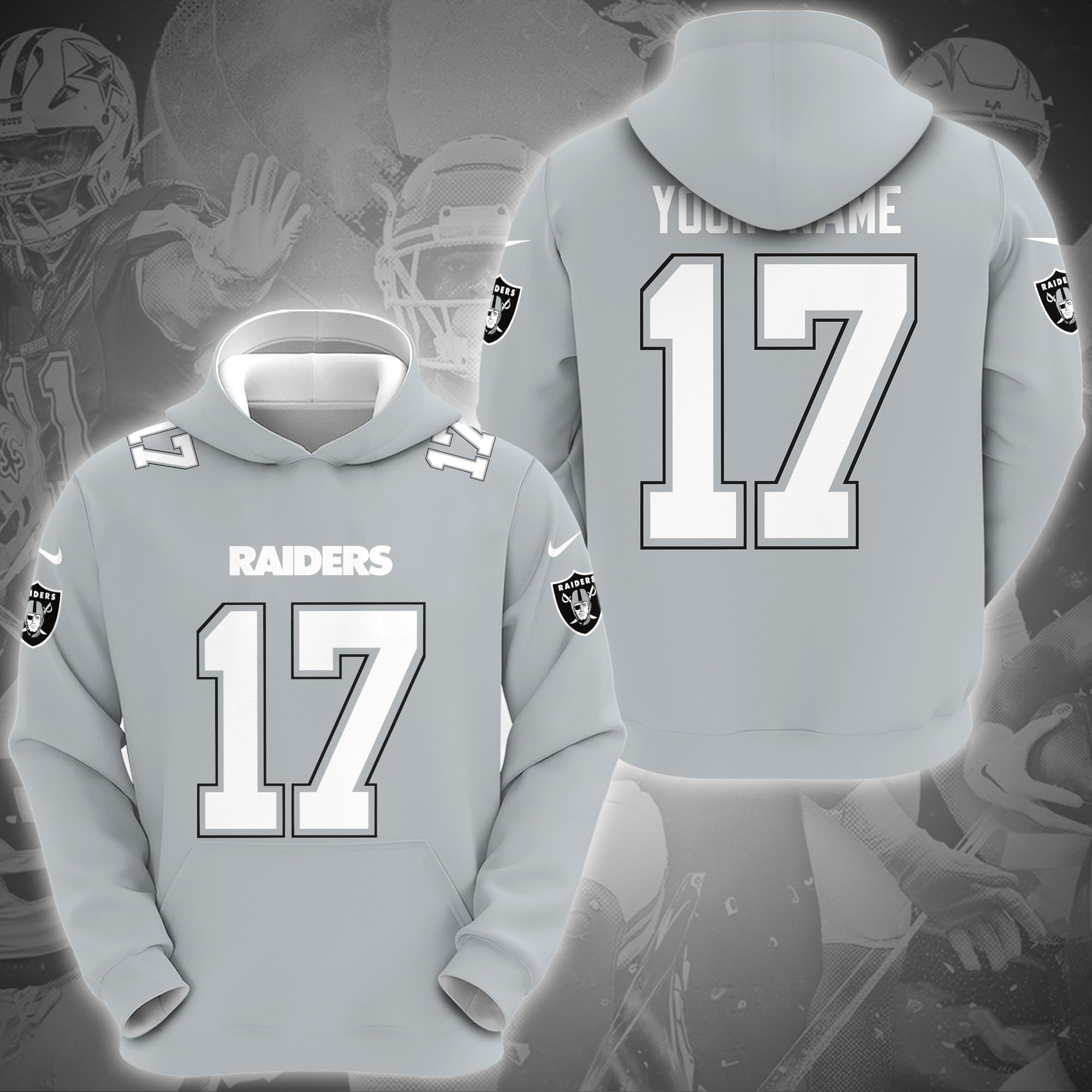 Las Vegas Raiders Hoodie Custom Name And Number, Sport Gifts For Fans