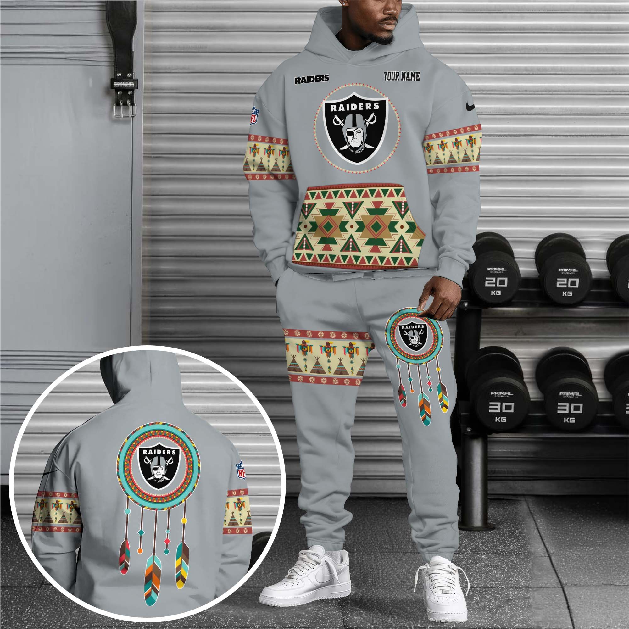 Las Vegas Raiders Hoodie Sweatpants Set Custom Your Name, Sport Hoodie Sweatpants Set, Sport Gifts For Fan