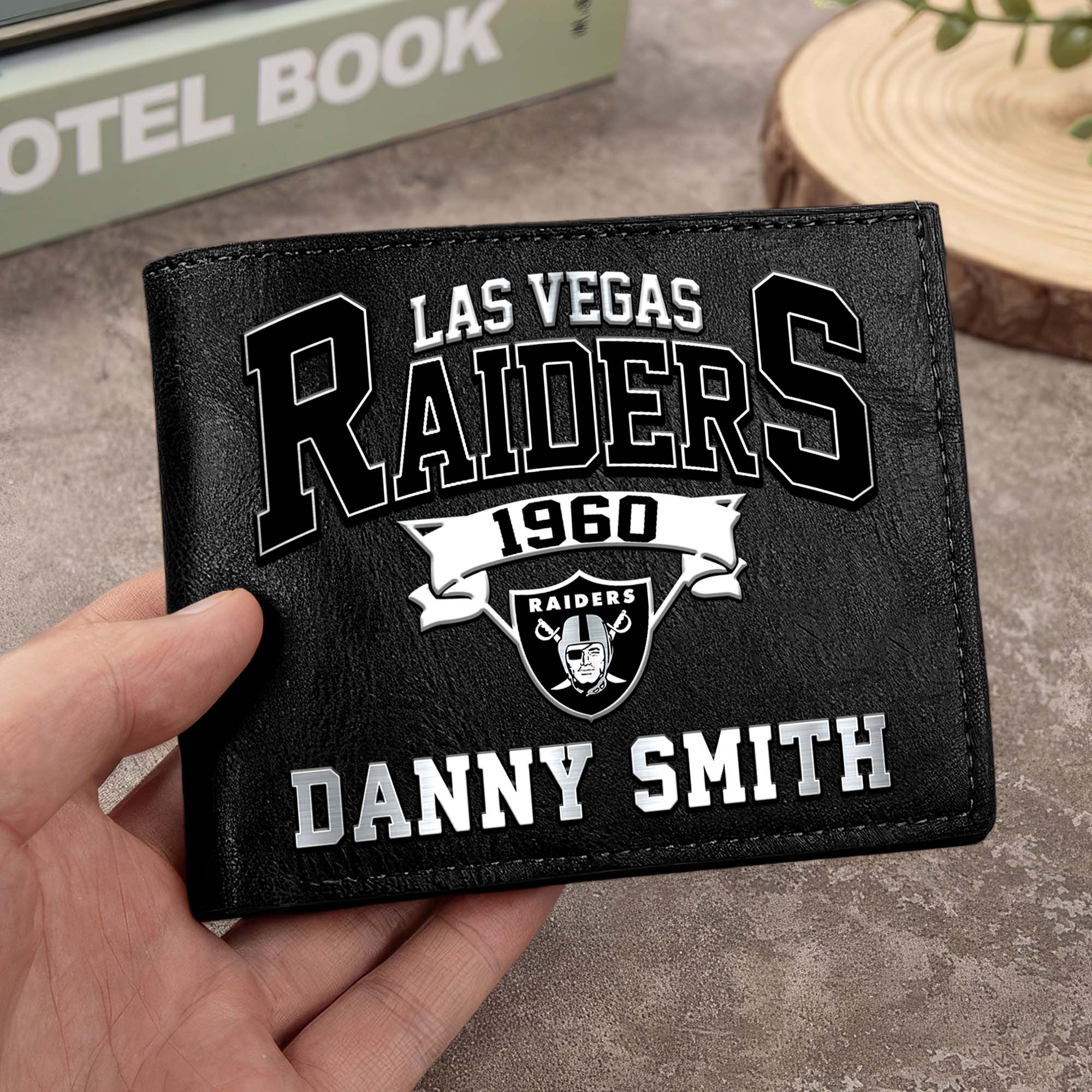 Las Vegas Raiders Men Wallet Custom Your Name, Football Team Men Wallet For Fans, Gifts For Football Lovers