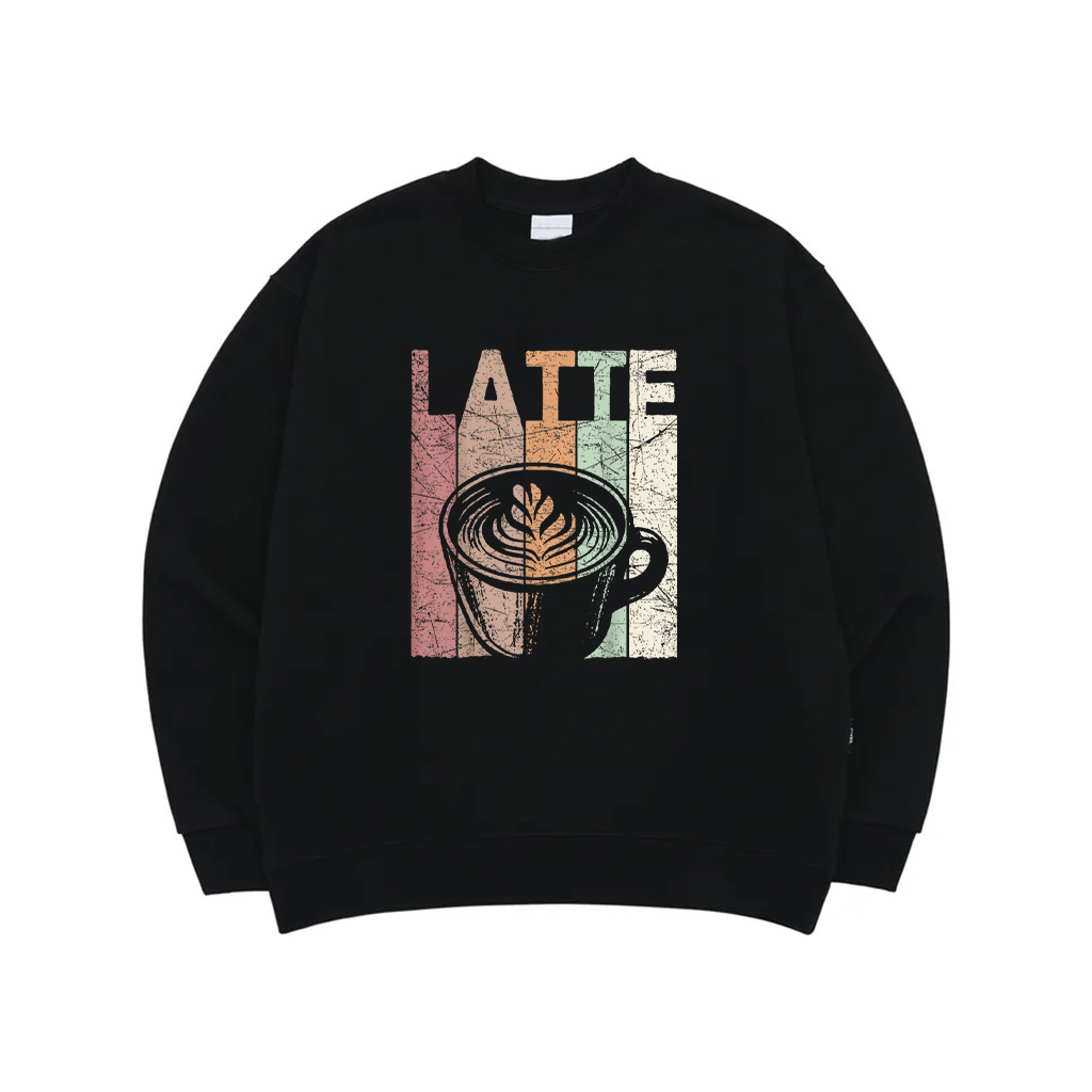 Latte Vintage Latte Coffee Retro Espresso Latte Lover Sweatshirt