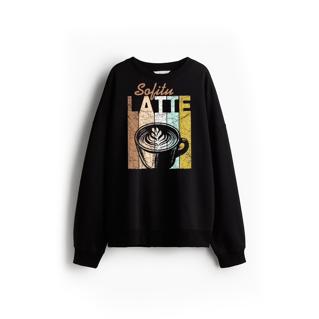 Latte Vintage Latte Coffee Retro Espresso Latte Lover Sweatshirt