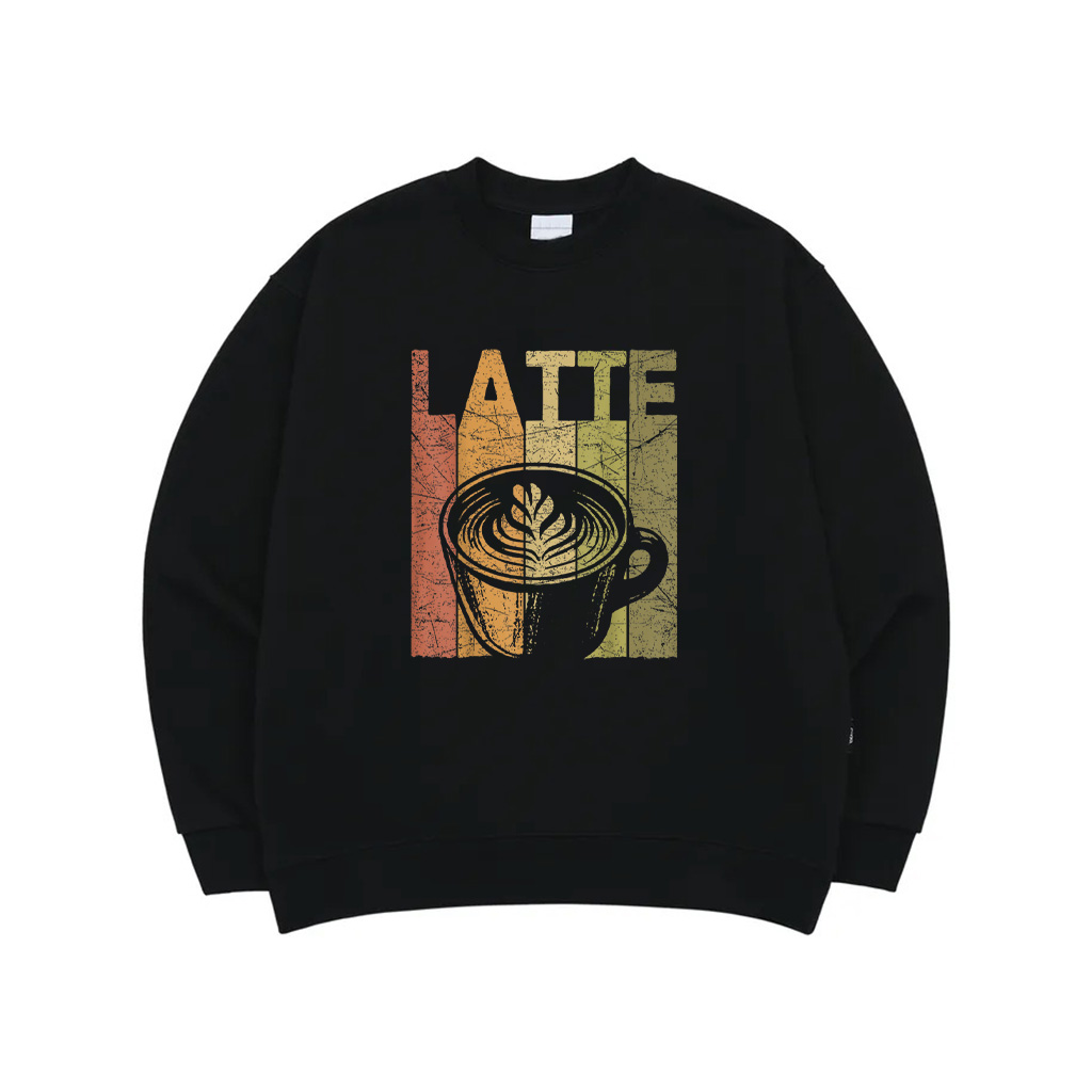 Latte Vintage Latte Coffee Retro Espresso Latte Lover Sweatshirt