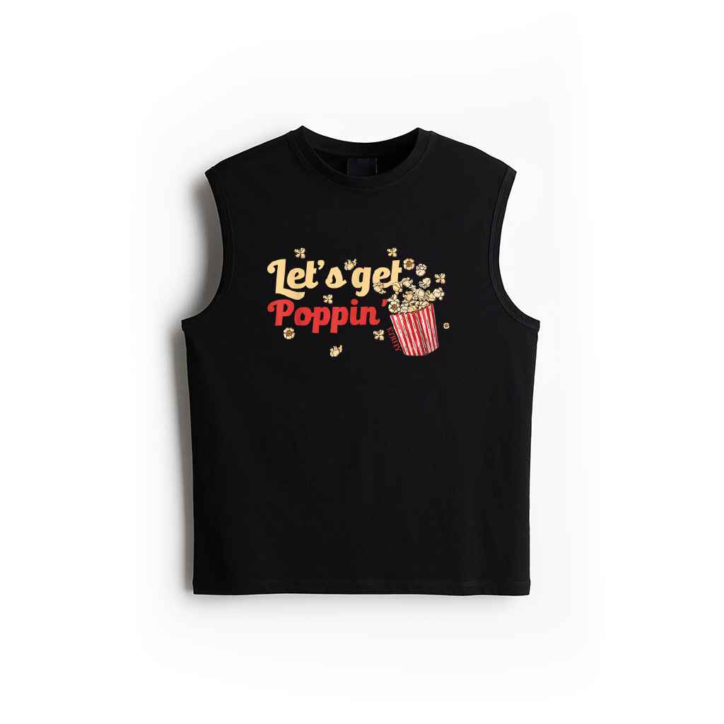 Let's Get Poppin Popcorn Lover Corn Kernel Snack Popcorn Tank Top