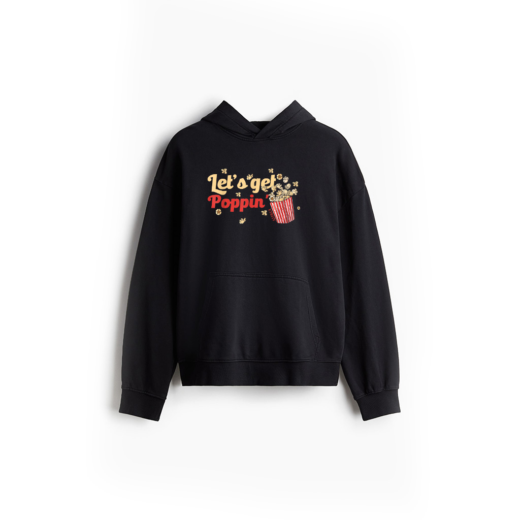 Let's Get Poppin Popcorn Lover Corn Kernel Snack Popcorn Hoodie
