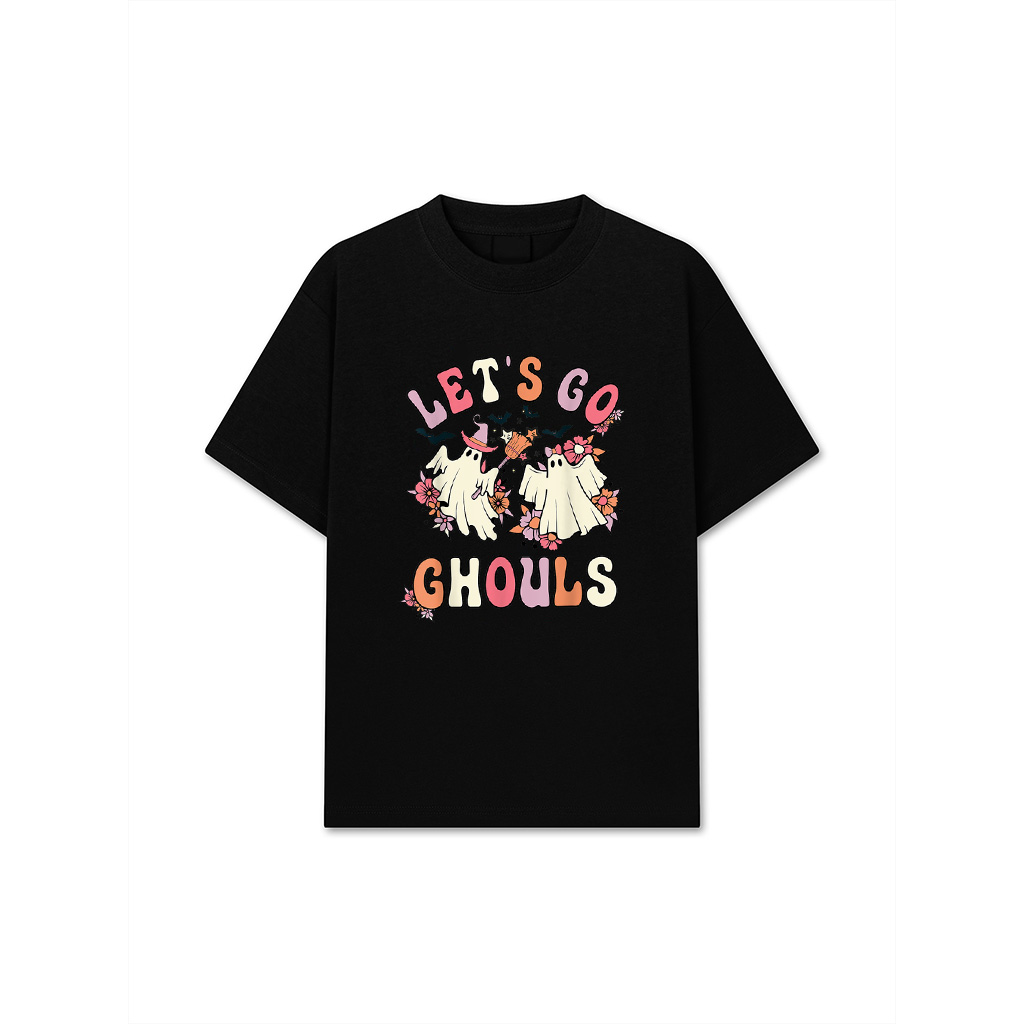 Let's Go Ghouls Halloween Funny Retro Vintage Groovy Ghost T-Shirt