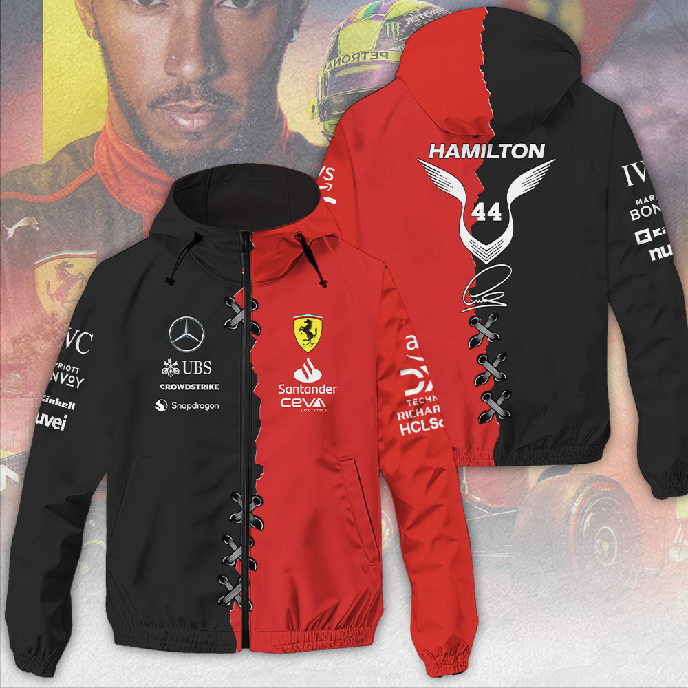 Lewis Hamilton Racing F1 Style Windbreaker Jacket For Fans