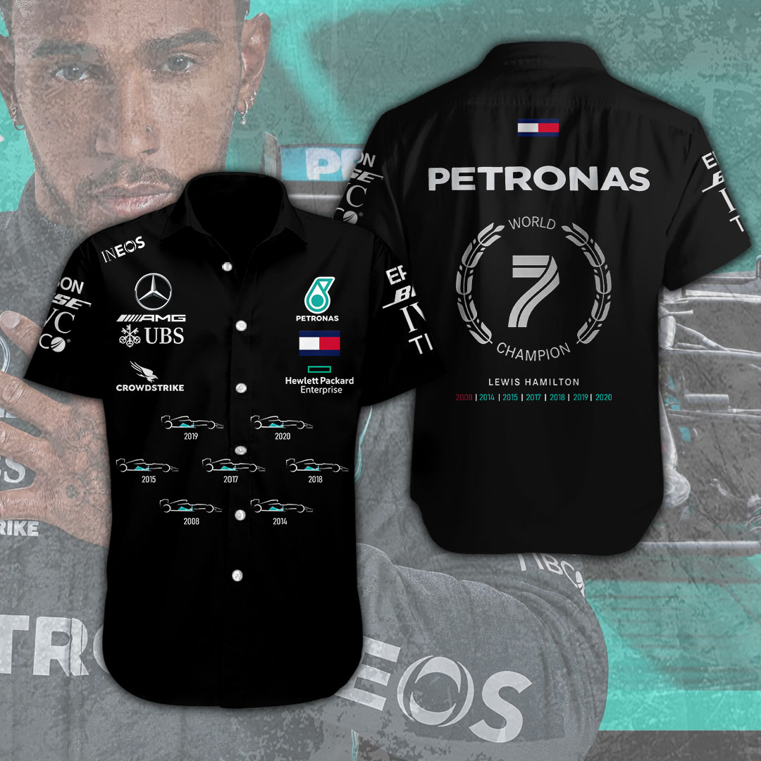 Lewis Hamilton X Mercedes AMG Petronas F1 F1 Racing Hawaiian Shirt Gifts For Fans