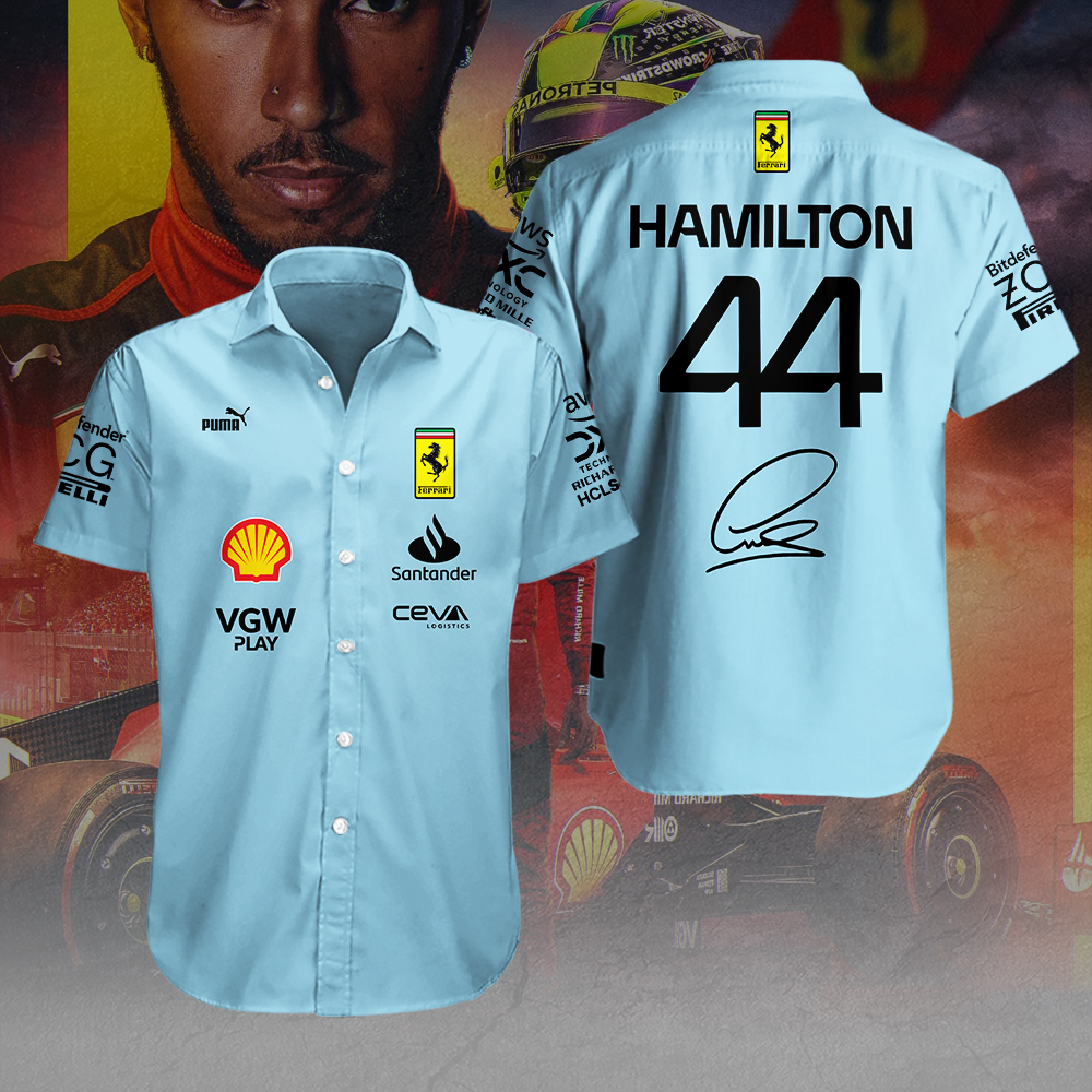 Lewis Hamilton X Scuderia Ferrari F1 Racing Hawaiian Shirt Gifts For Fans