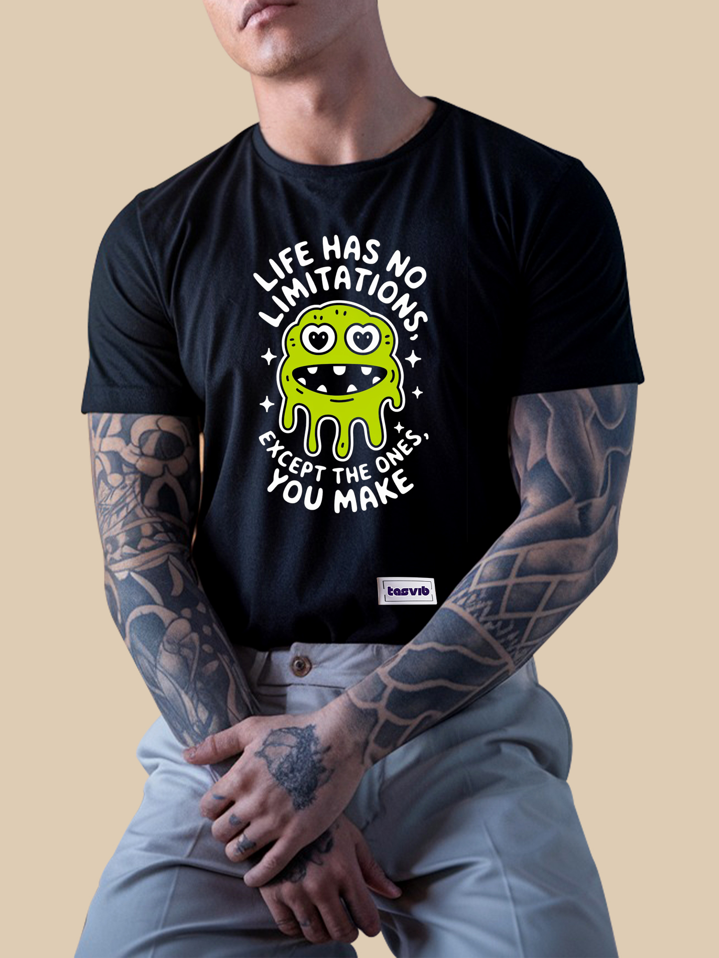 Life Has No Limitations Monster T Shirt Black 27-03-2025