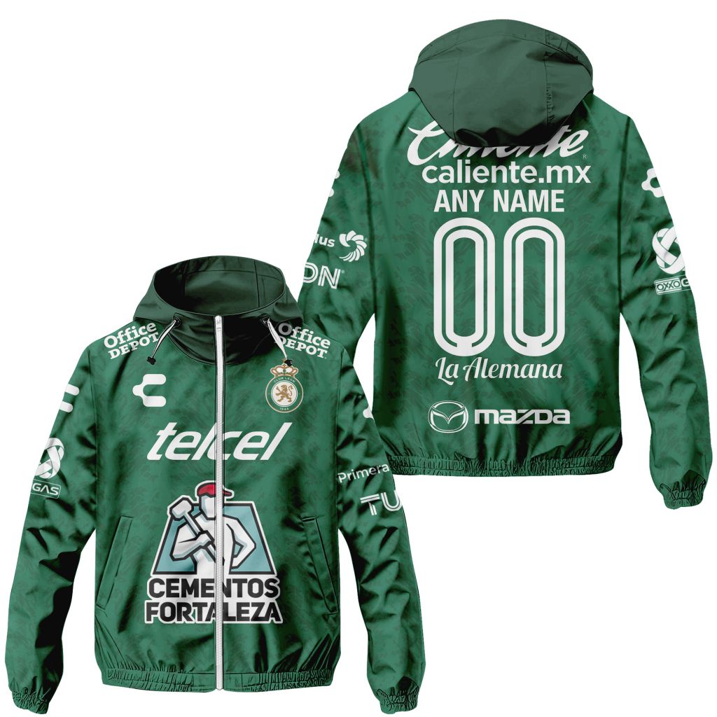 Liga MX Club Leon Personalized Home Winbreaker Outdoor Jacket